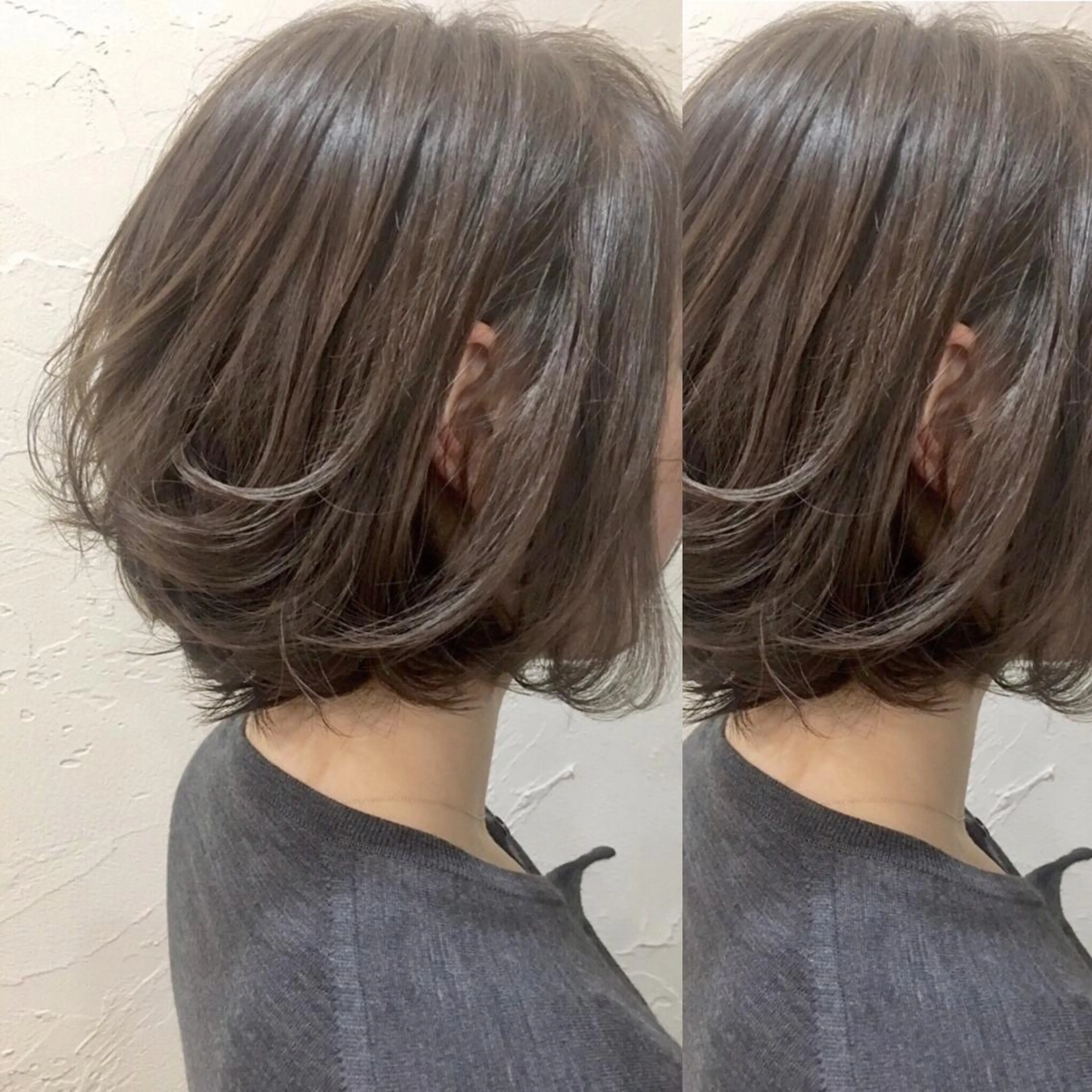 ショート カラー ヘアカラー トリートメント F． 梅田/ボブ/パーマのヘアスタイル