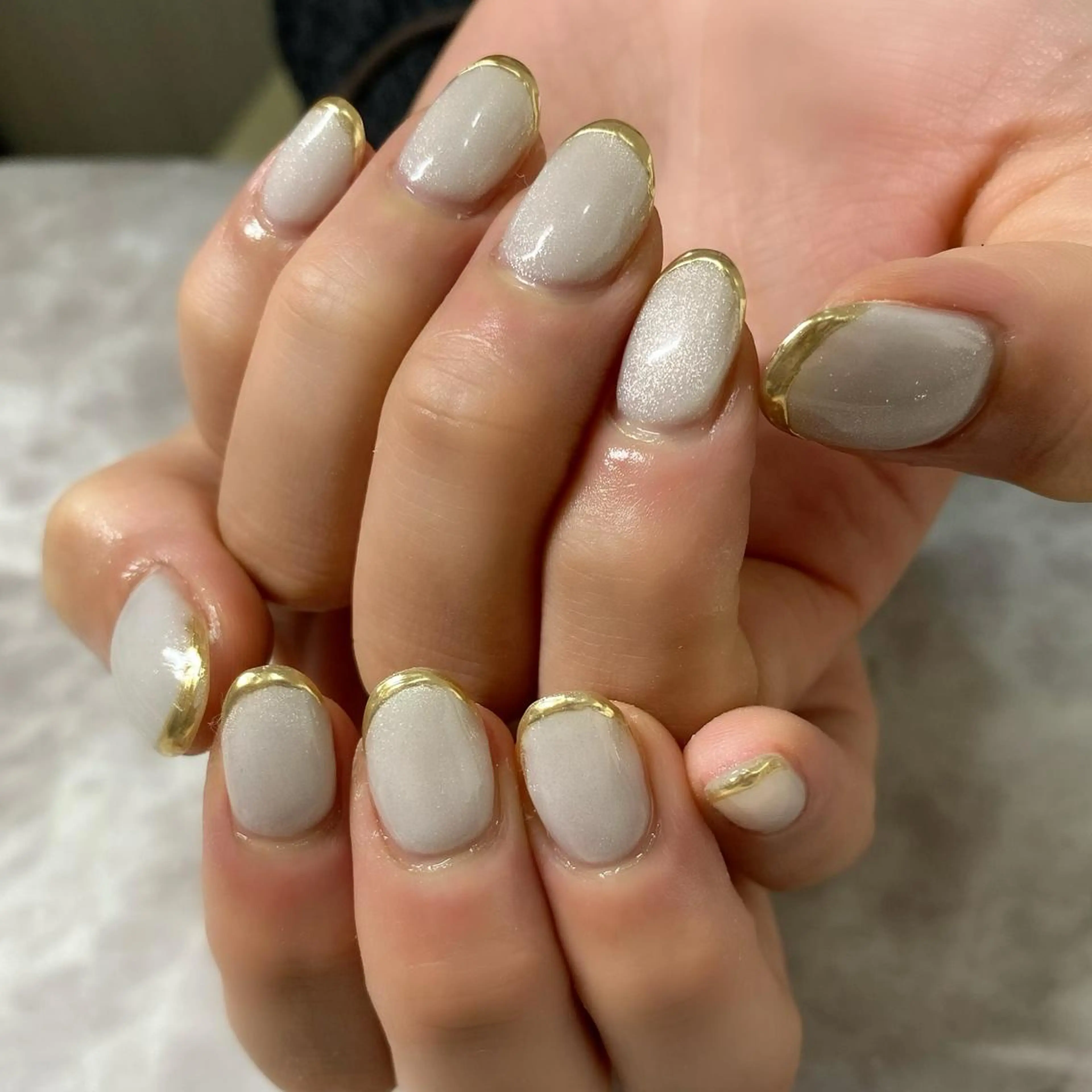ネイル フレンチネイル ミラーネイル ハンドネイル Olive nail salon所属・kawaguchi yukiのネイルデザイン