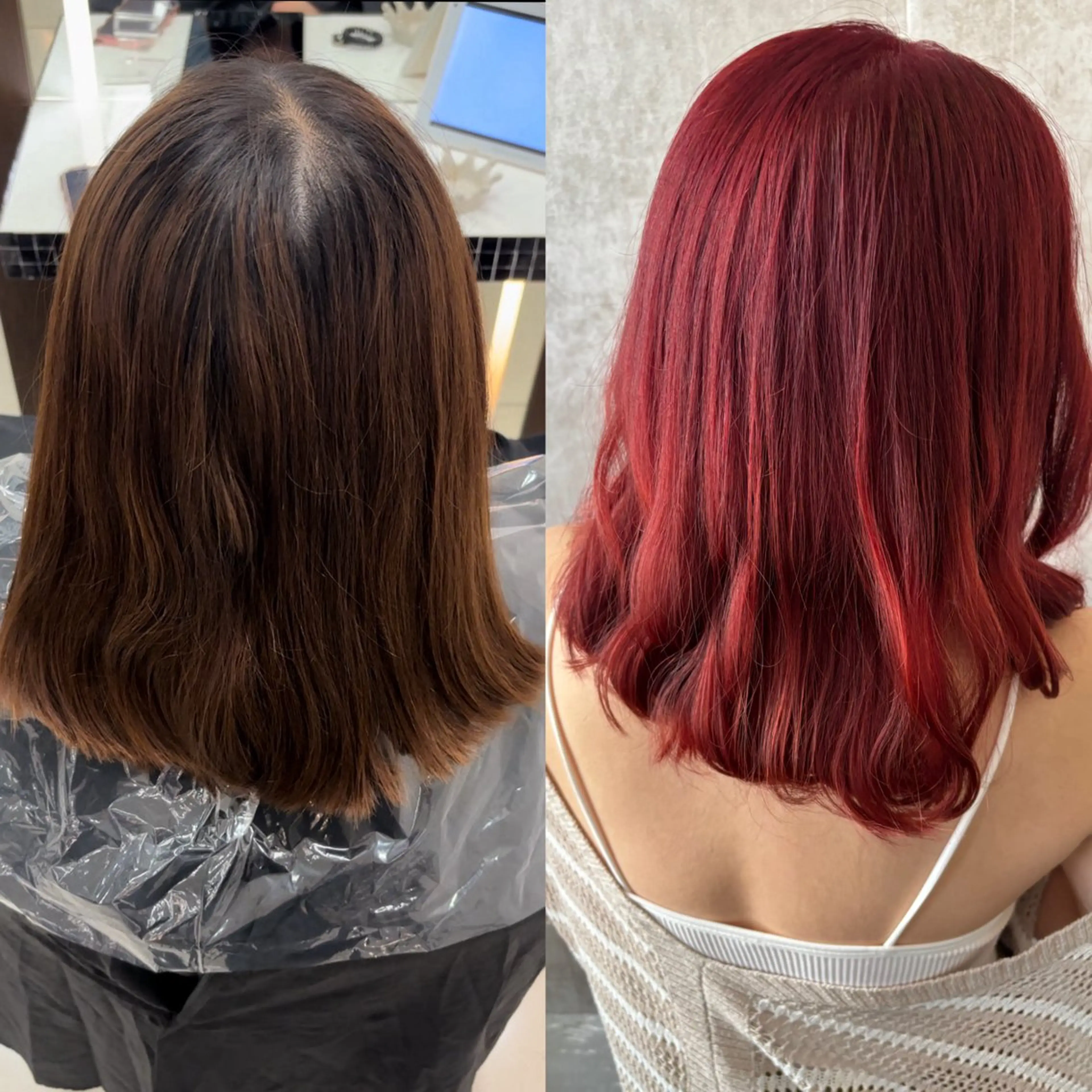 セミロング 羽エクステ/シール エクステ/横浜駅5分のヘアスタイル