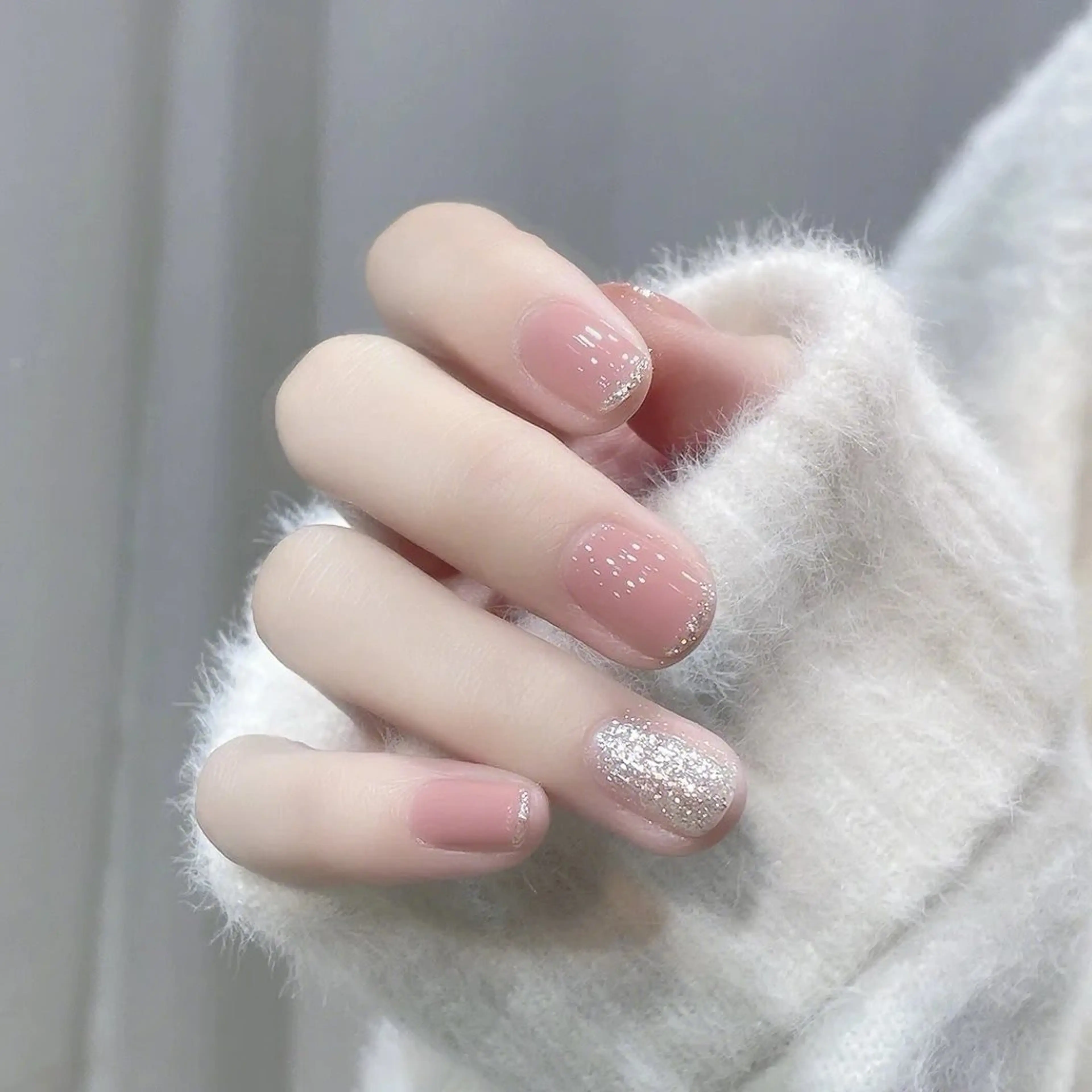 ネイル アートネイル フレンチネイル ジェルネイル ガラスフレンチ 韓国ネイル Kitty ^のネイルデザイン