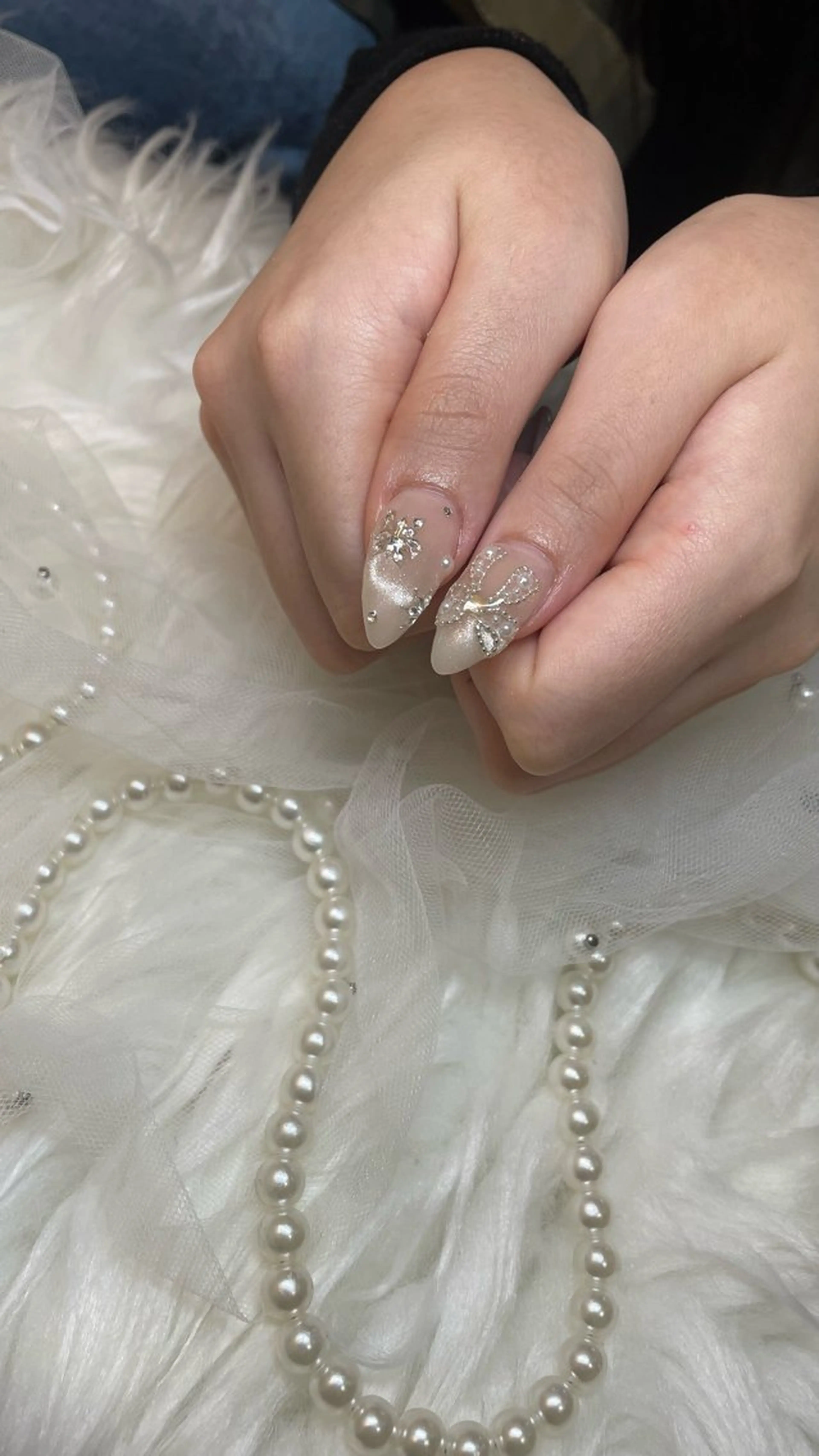 ネイル リボン ハンドネイル Blue daisy所属・Blue daisy 栄本店のネイルデザイン