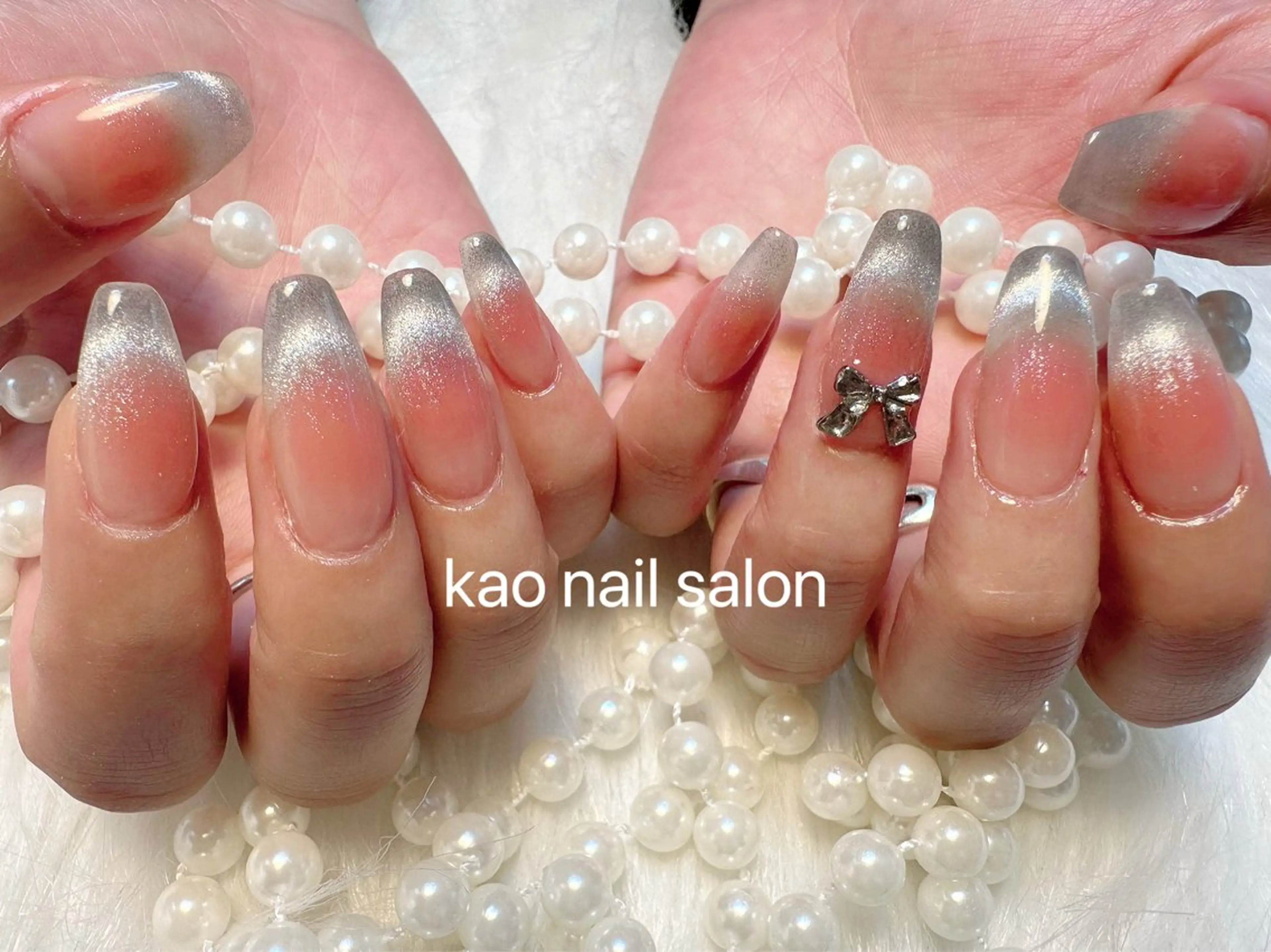 ネイル チークネイル 長さ出し フットネイル フレンチネイル ジェルネイル ハンドネイル kao nail マグネット/長さだしのネイルデザイン