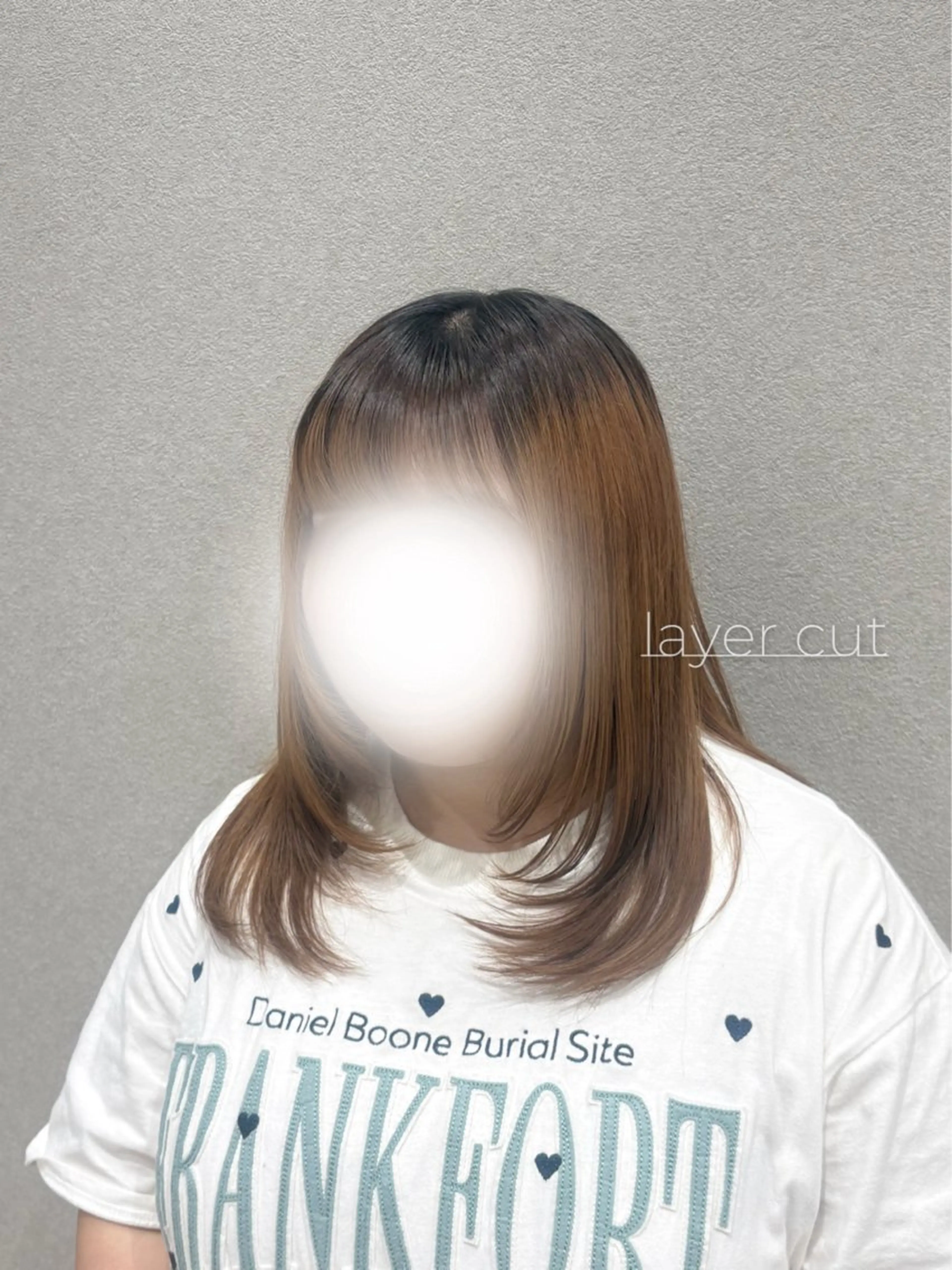 セミロング 顔周りカット 伸ばしかけ レイヤーカット ハイトーン/カラー /ウルフ/RENAのヘアスタイル