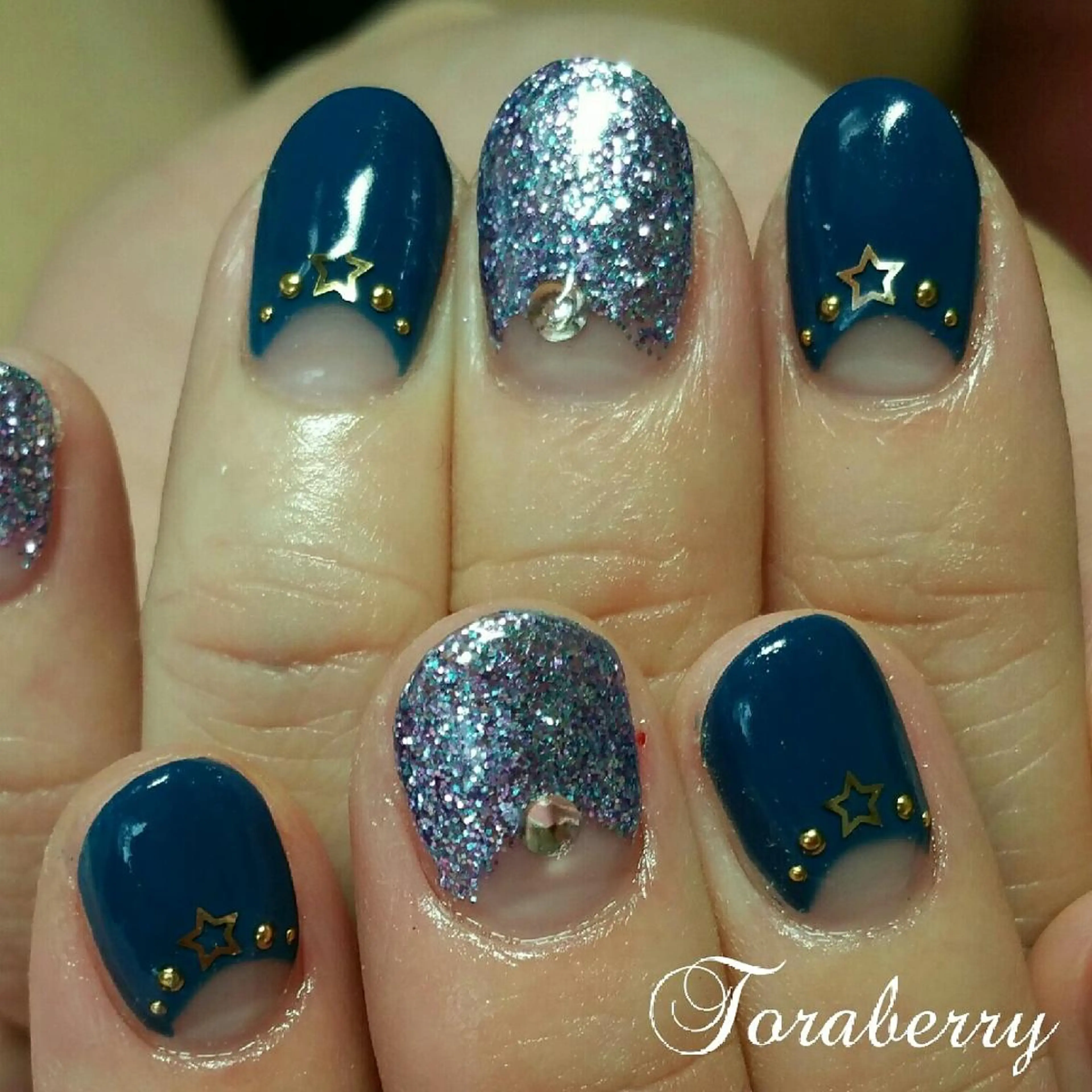 ネイル ネイビー ハンドネイル ネイリスト なつみのネイルデザイン