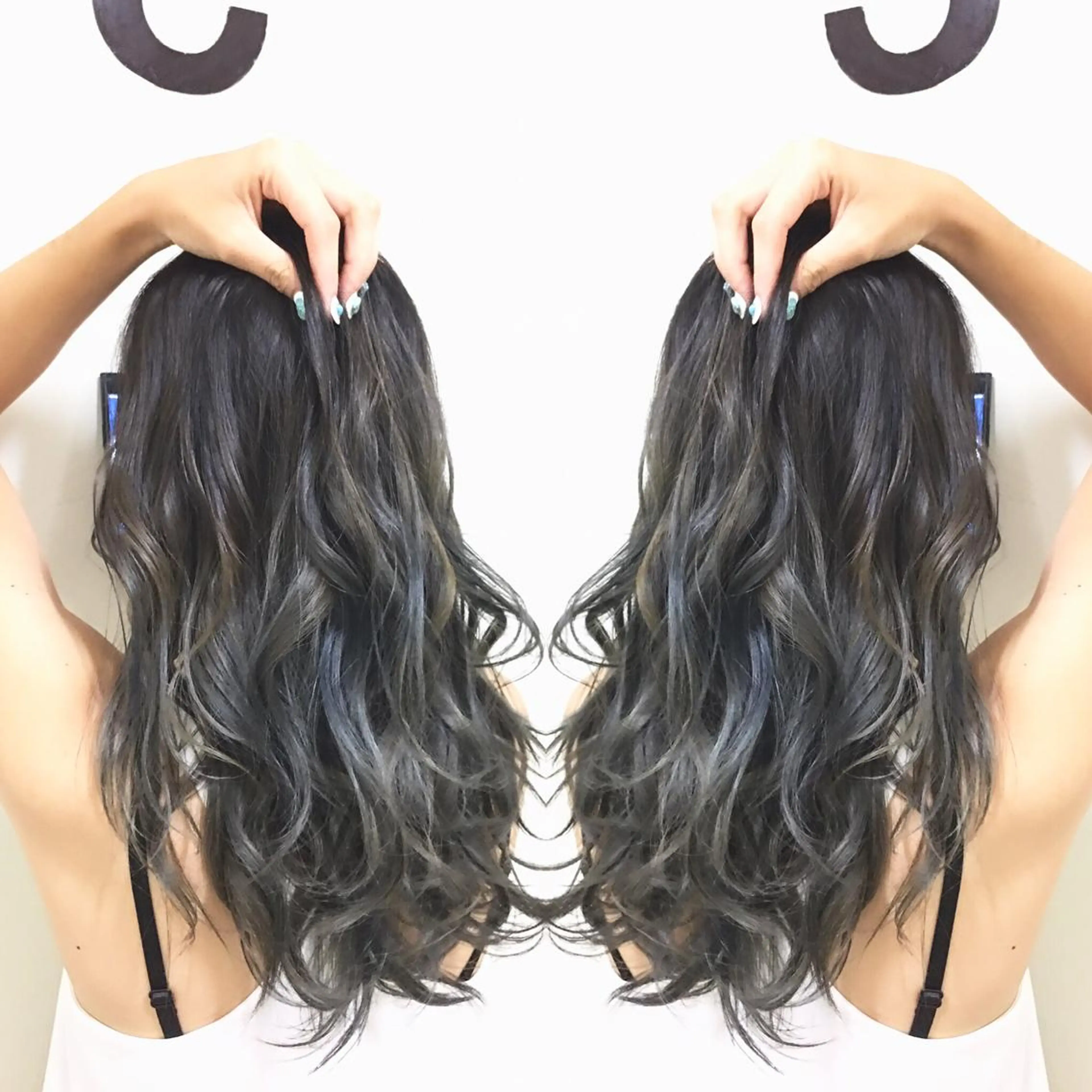 セミロング カラー ヘアアレンジ メンズ キッズ ネイル マツエク・マツパ ブルーカラー ブルーグレー ブルーグレージュ グレージュ ブルー AUBE HAIRazul吉祥寺所属・綺麗な髪質にしたい方 限定🌈清水　祥のヘアスタイル