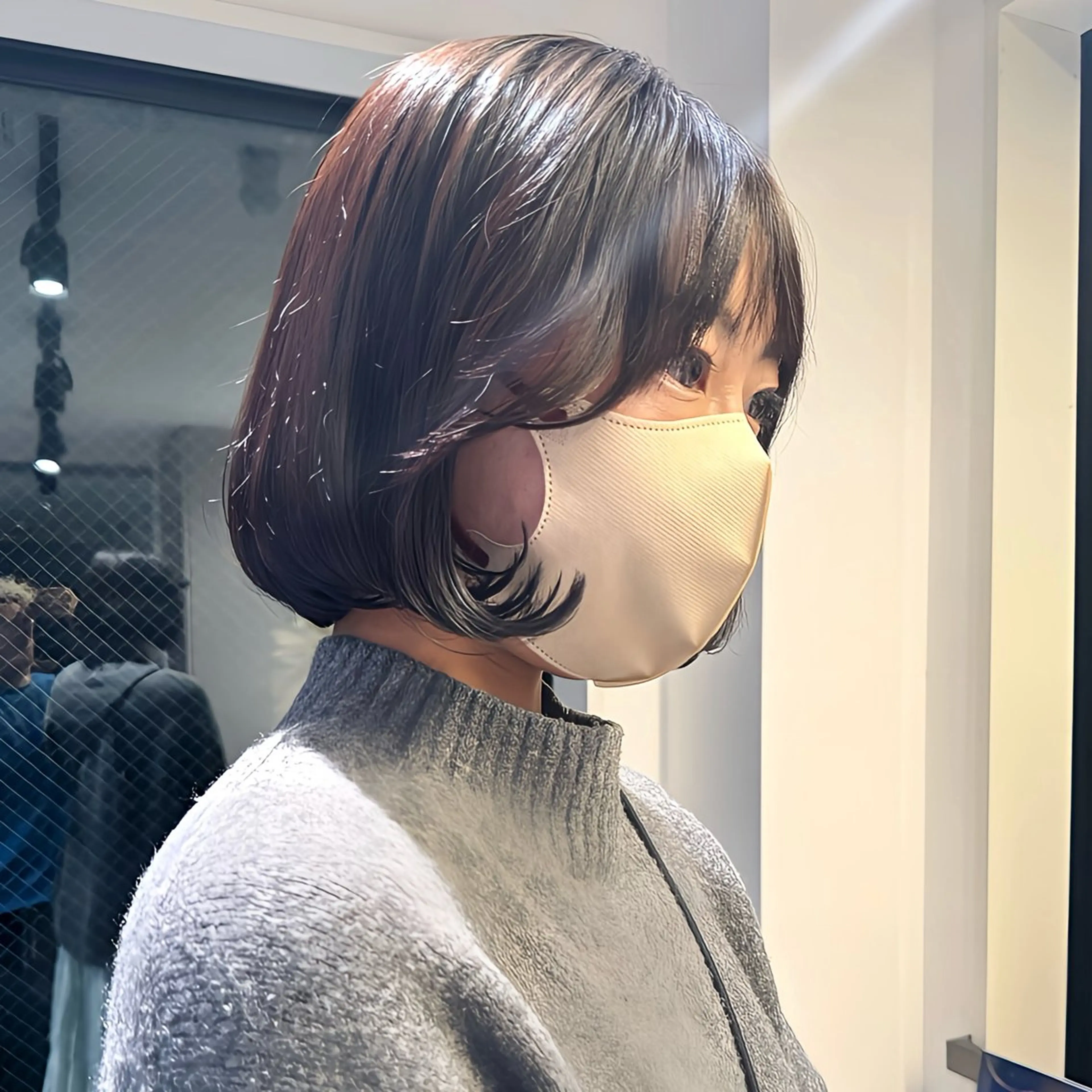 ショート カラー 切りっぱなしボブ ボブ タンバルモリ 韓国風ヘア GO TODAY シェアサロン 原宿Verno店所属・ブリーチ/髪質改善/ ボブ特化/よしきのヘアスタイル