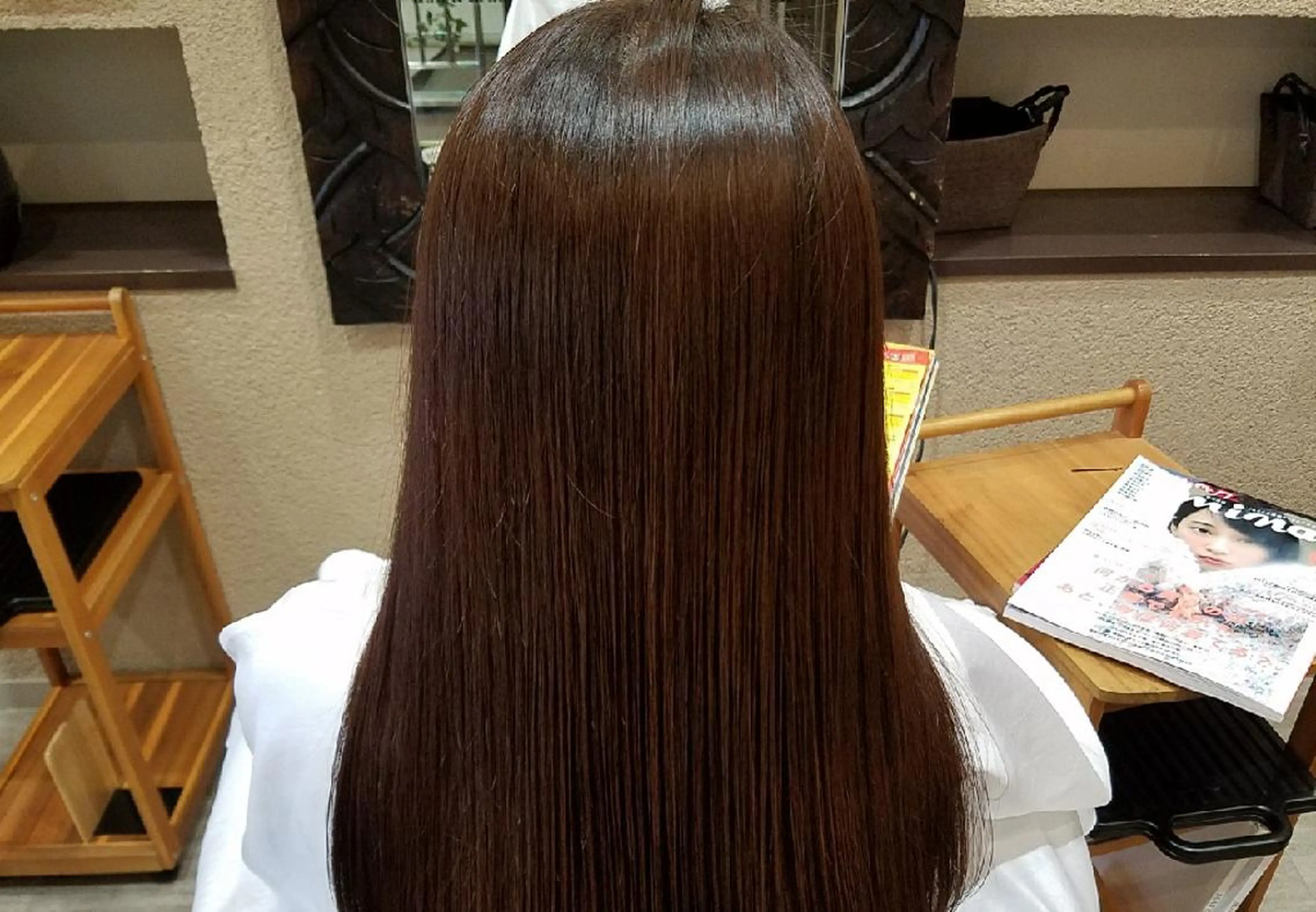 ロング カット ヘアカラー 縮毛矯正 トリートメント 山田 周のヘアスタイル