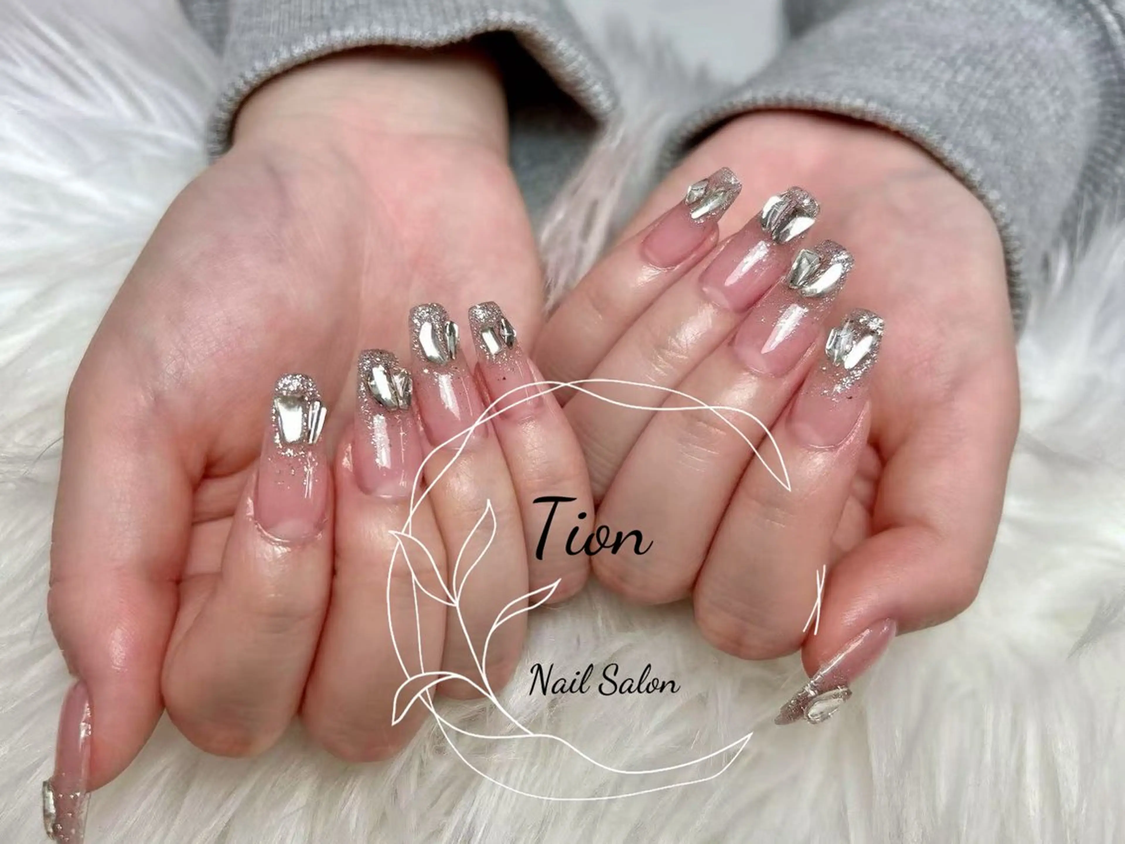 ネイル 長さ出し フットネイル ジェルネイル 韓国ネイル マグネットネイル Nailsalon Tion二子玉川店のネイルデザイン