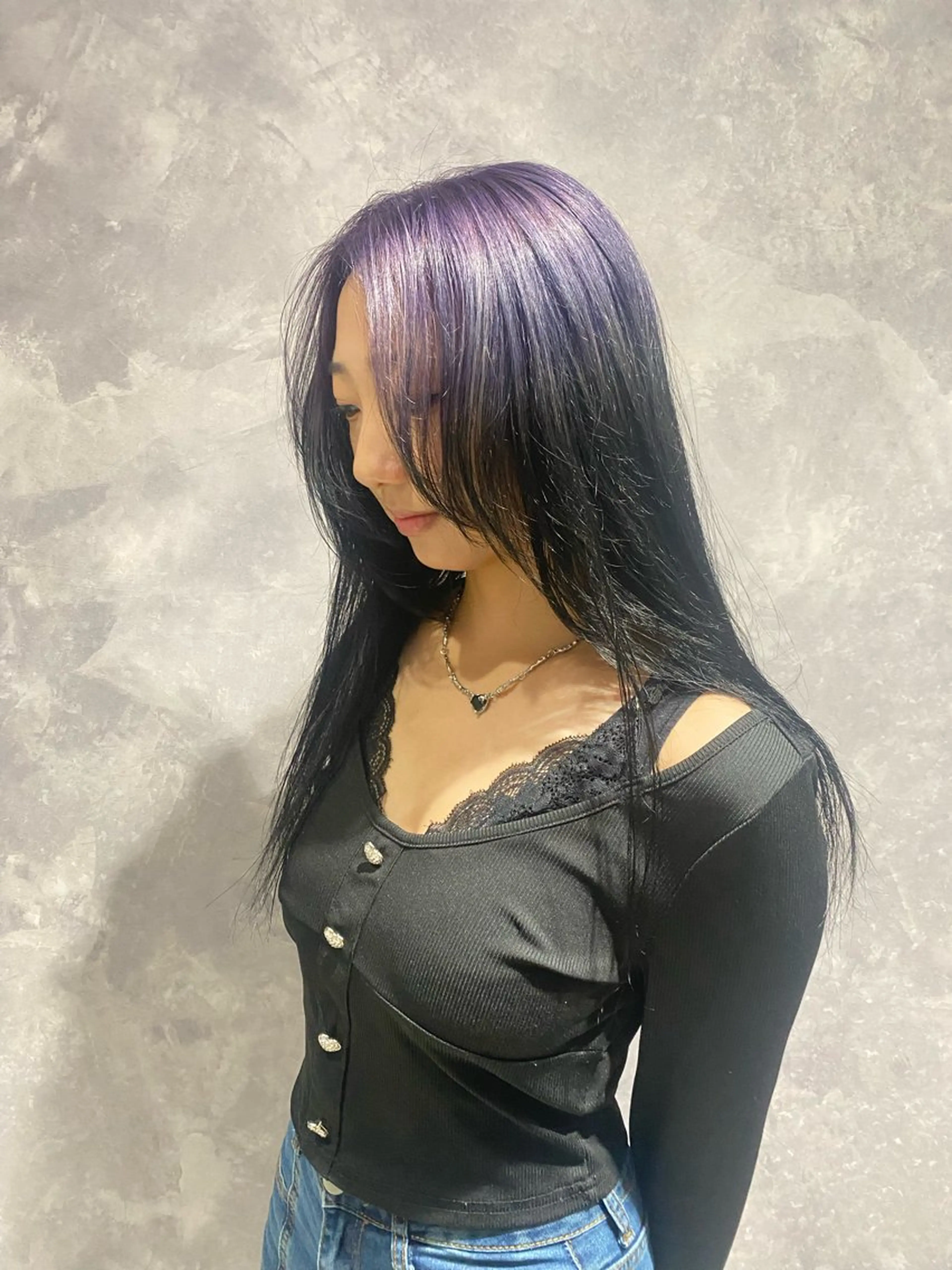 セミロング ヘアカラー トリートメント rilas博多所属・博多JYUI/ウルフ ハイトーン/デザインのヘアスタイル