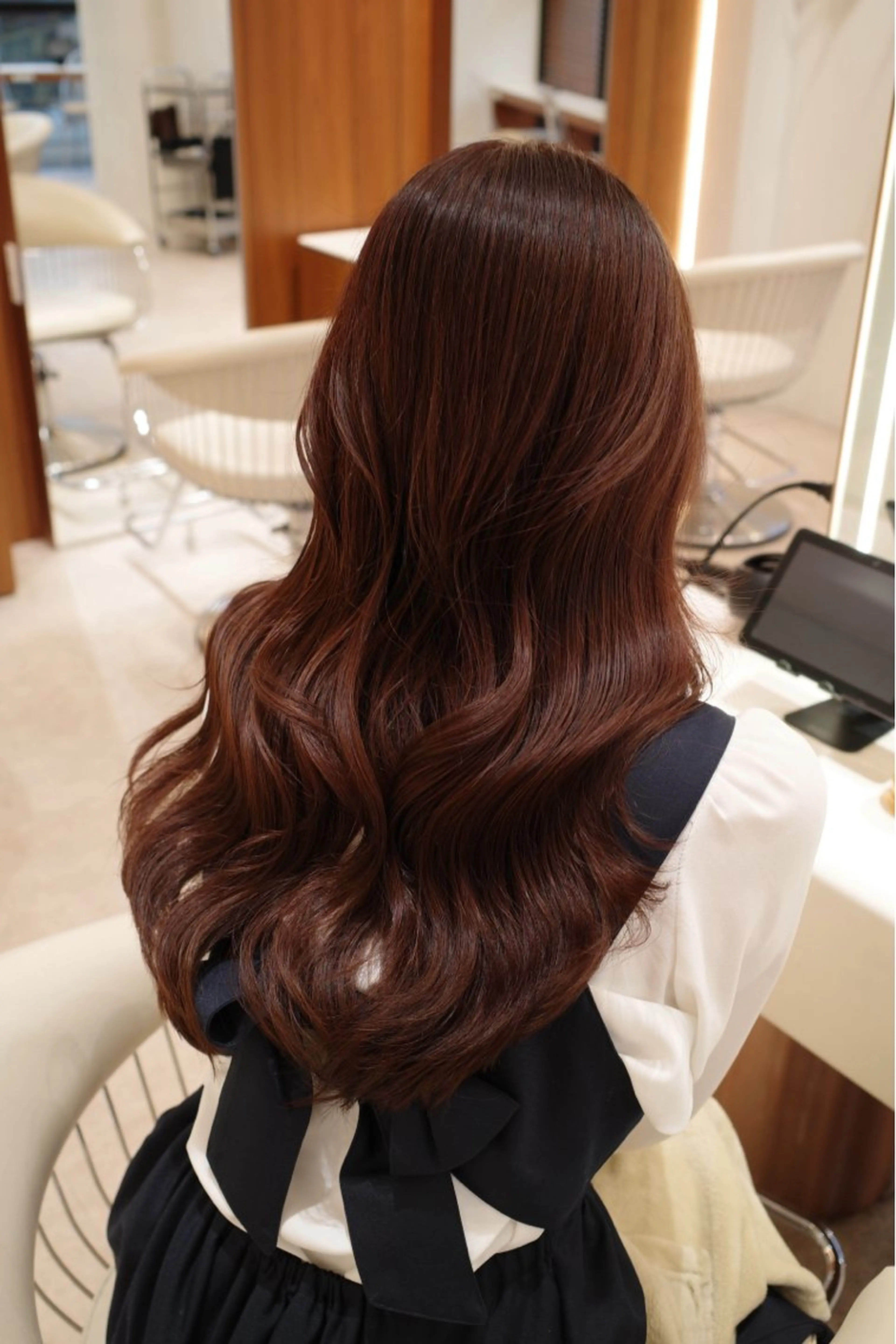 ロング カラー ブラウンカラー 透明感カラー ピンクカラー ピンクブラウン カット ヘアカラー ヘアセット 韓国レイヤー🇰🇷 韓国研修◎渋谷カイトのヘアスタイル