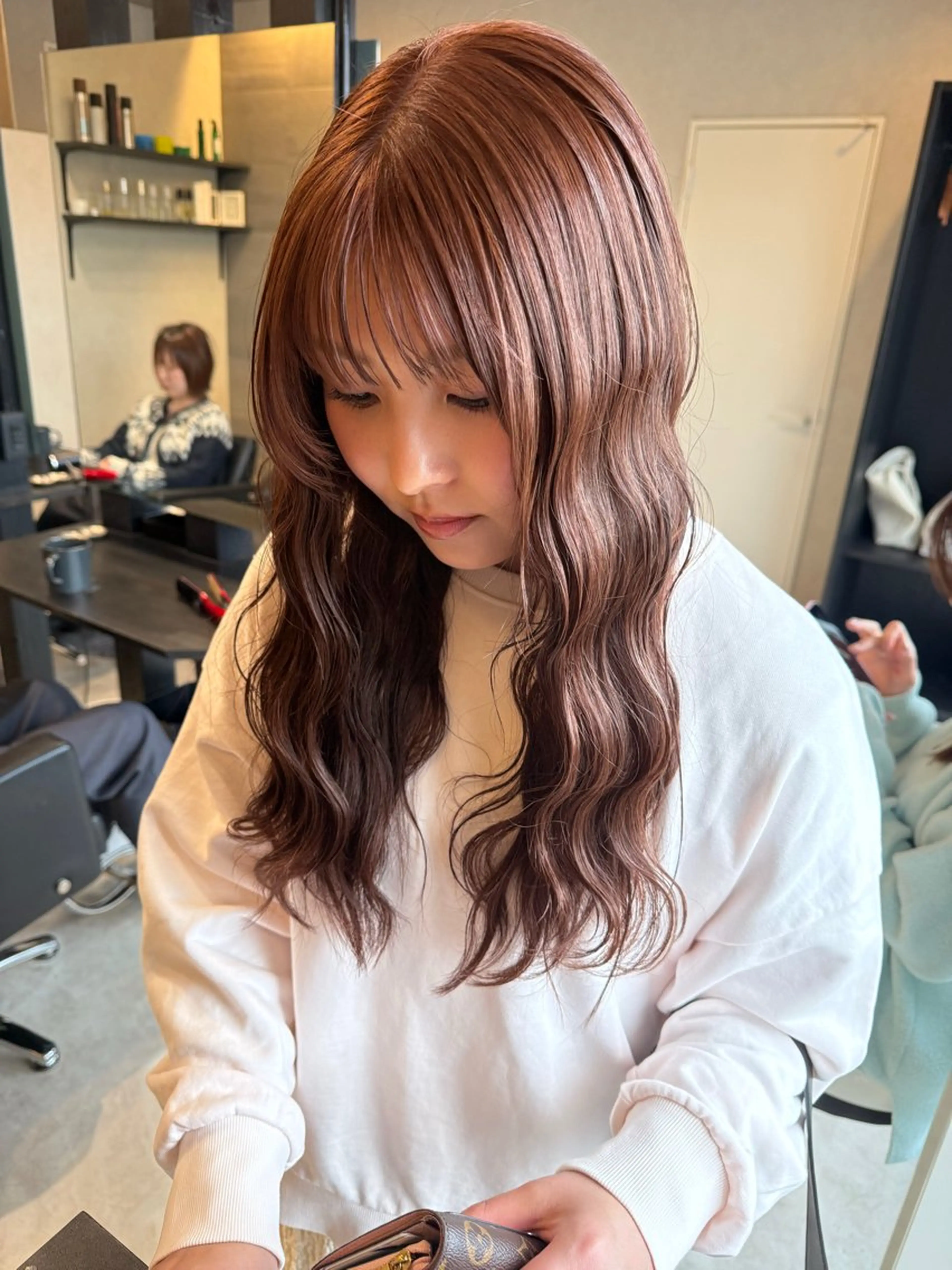 ロング カラー ブラウンカラー オレンジ オレンジブラウン ヘアカラー 透明カラー/レイヤー misaki °＊のヘアスタイル