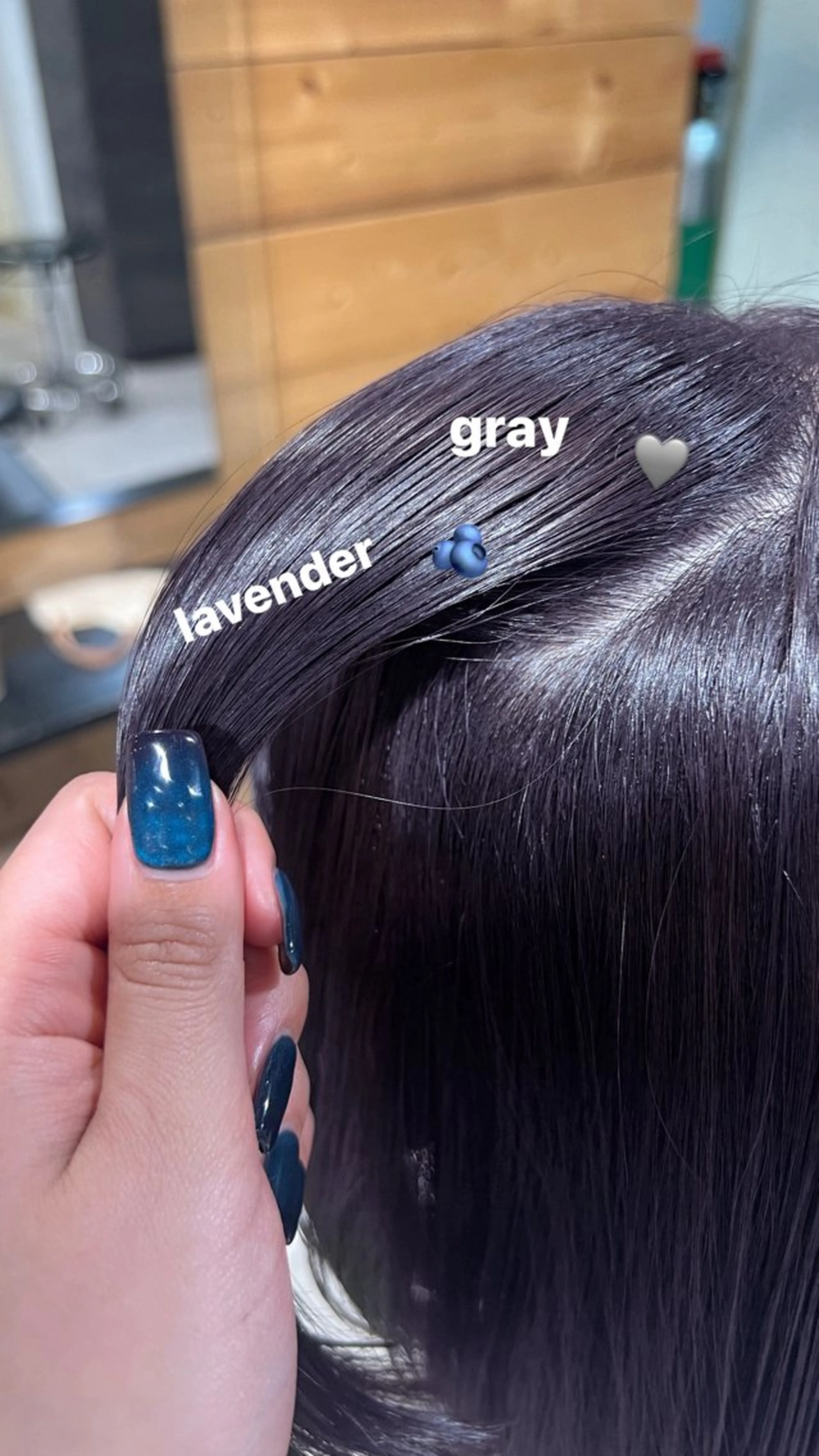 ロング カラー ヘアカラー 暗髪🩶ラベンダー/ ブルー/ユウナ🤍のヘアスタイル