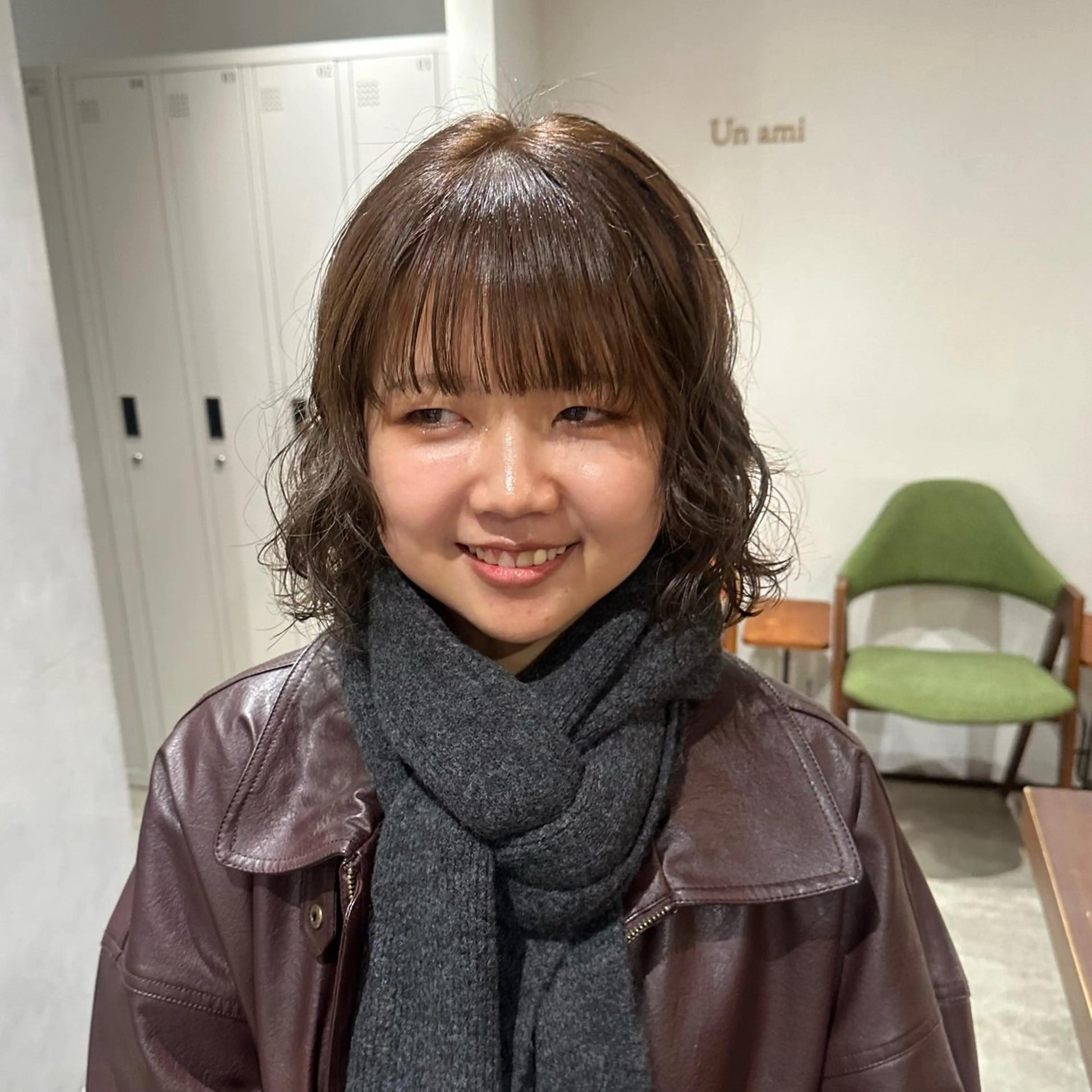 ミディアム カラー パーマ ベージュカラー PARC by Un ami所属・🫧もも🫧 ／メンズ〜レディースのヘアスタイル