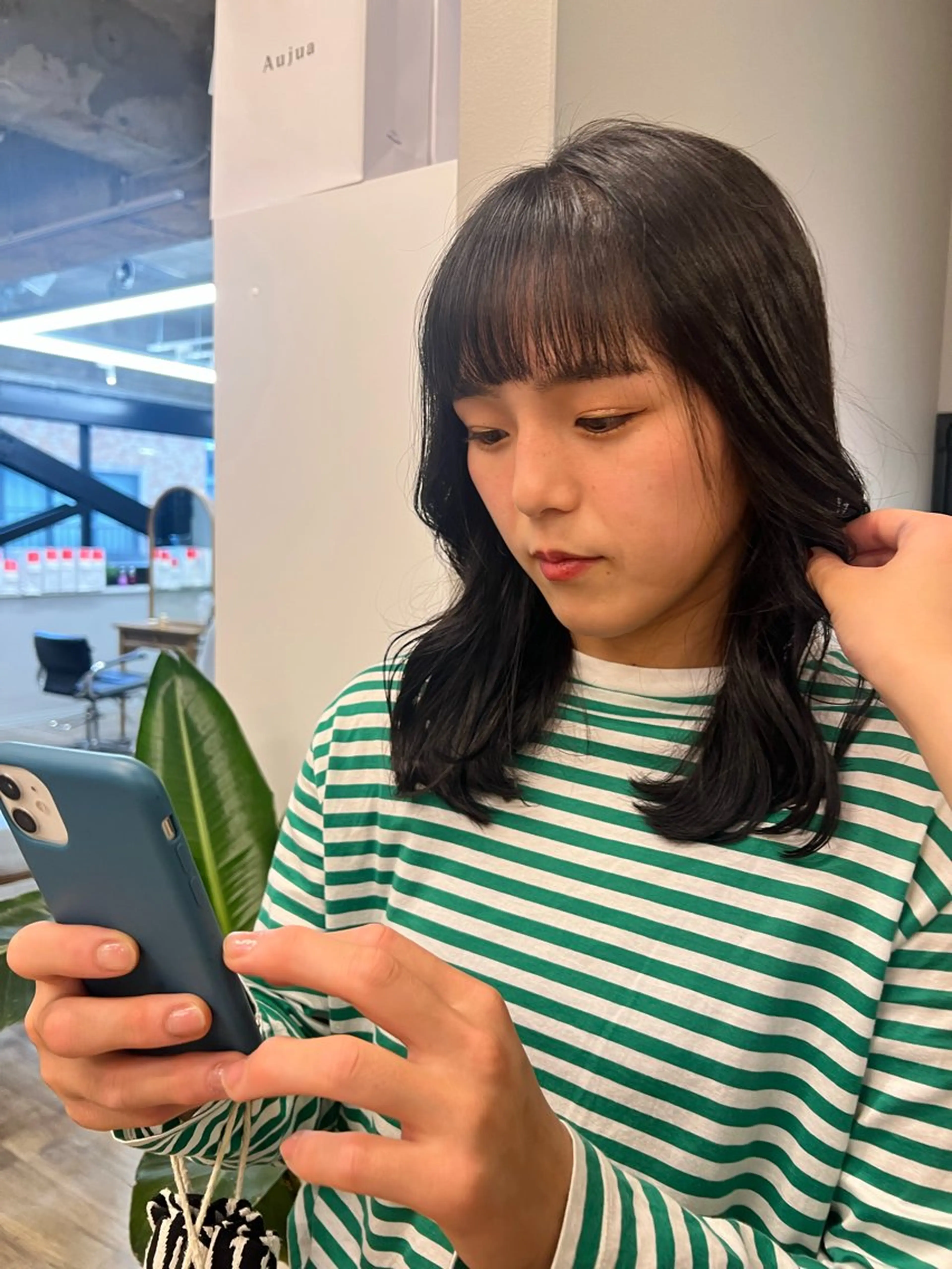 ミディアム オン眉 カット カノエ大濠店／カラー AZUのヘアスタイル