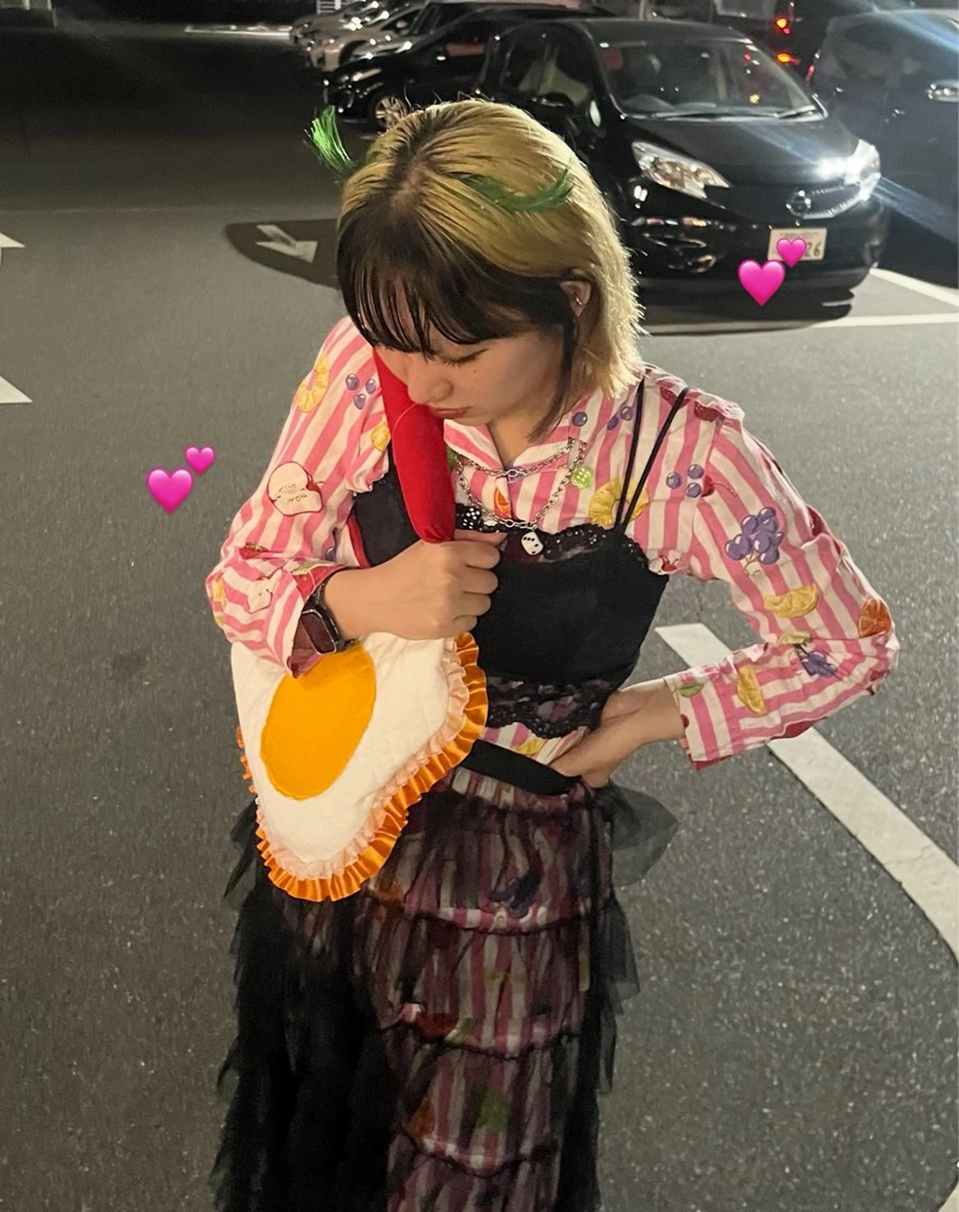 ミディアム カラー 岡山ハイトーン・ ルーツカラー/こもものヘアスタイル