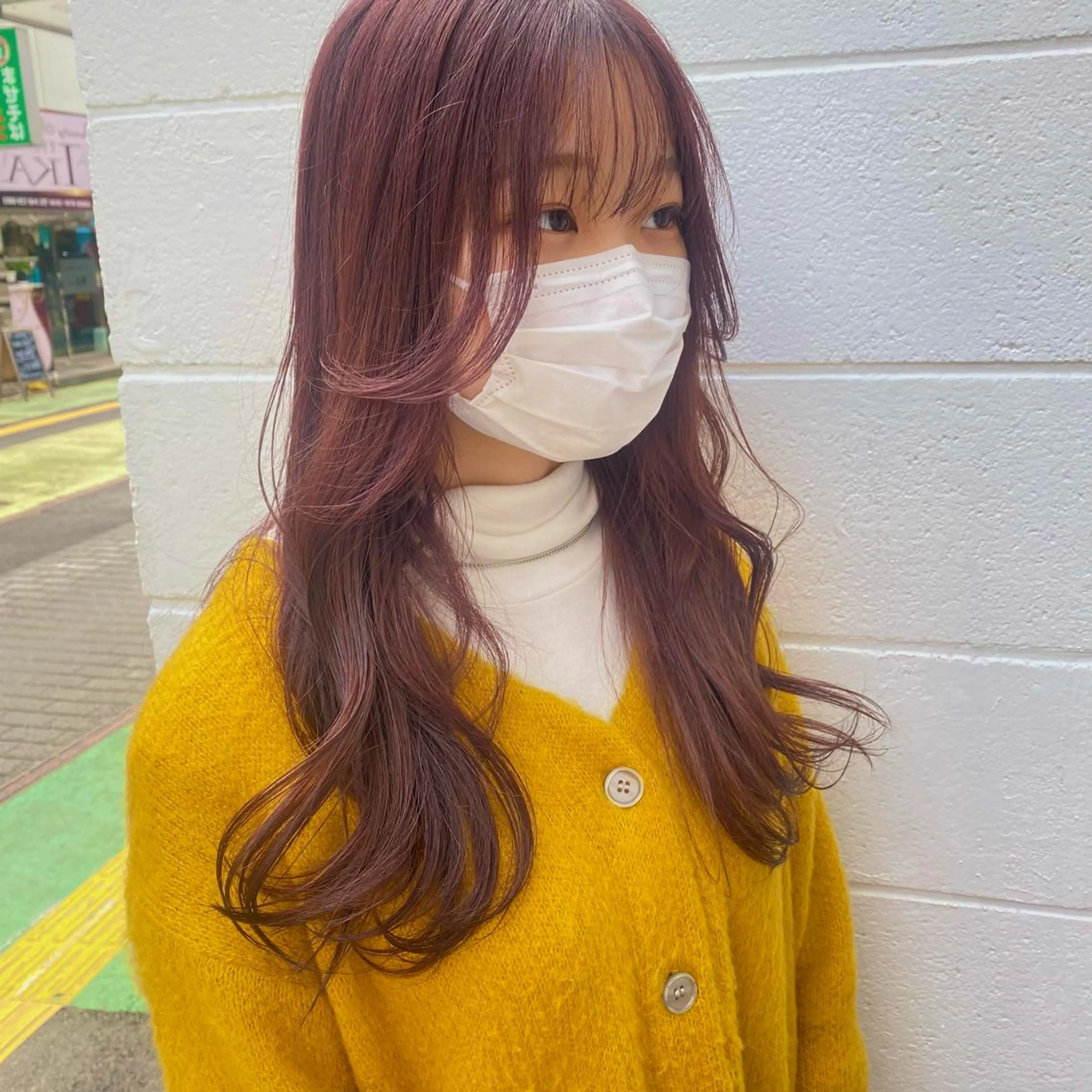 ロング カラー オレンジ レッドカラー rikako ✩ 大宮hips.*のヘアスタイル