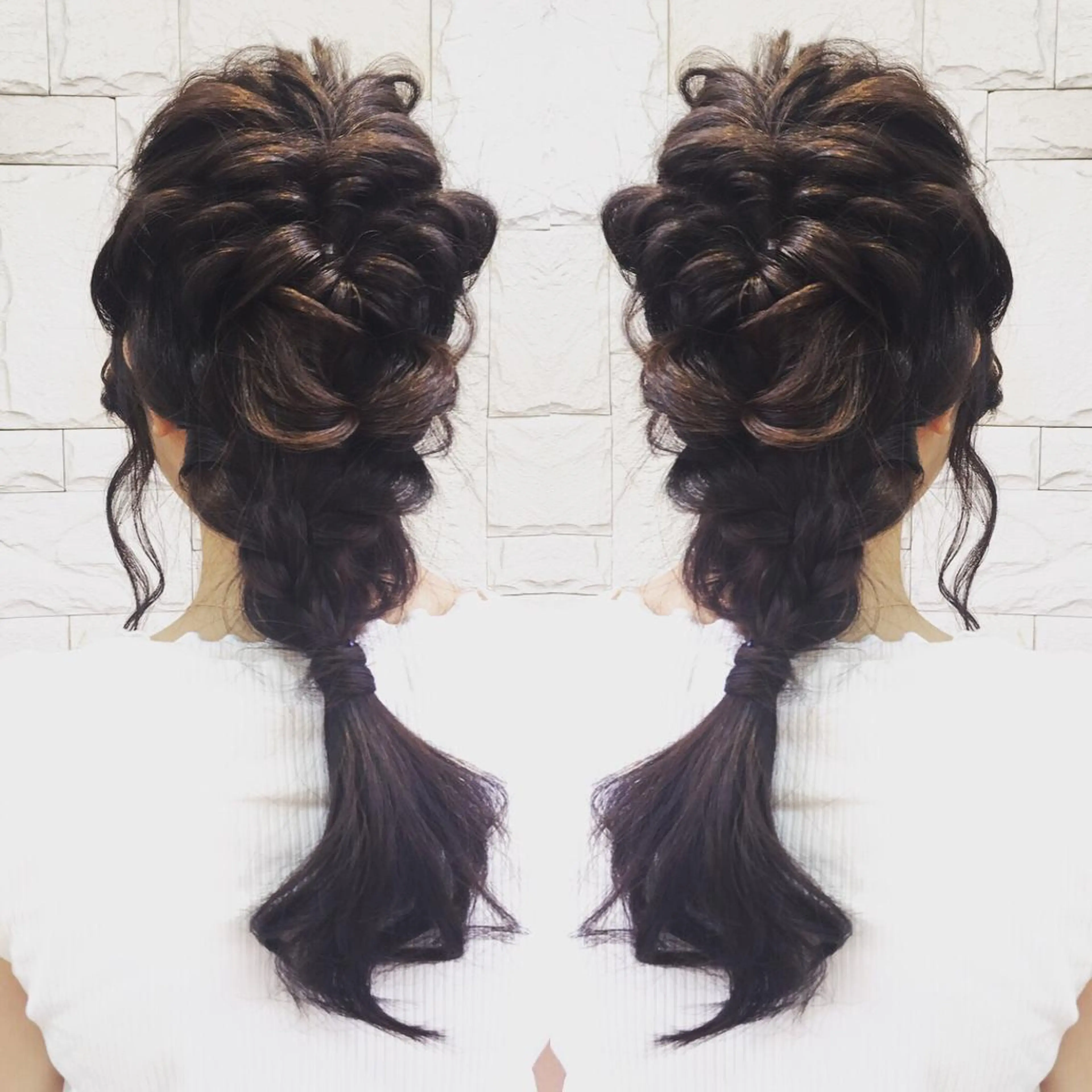 ミディアム ヘアアレンジ 三つ編み ✨🌿大人可愛い愛さ れhair🌿✨松本のヘアスタイル