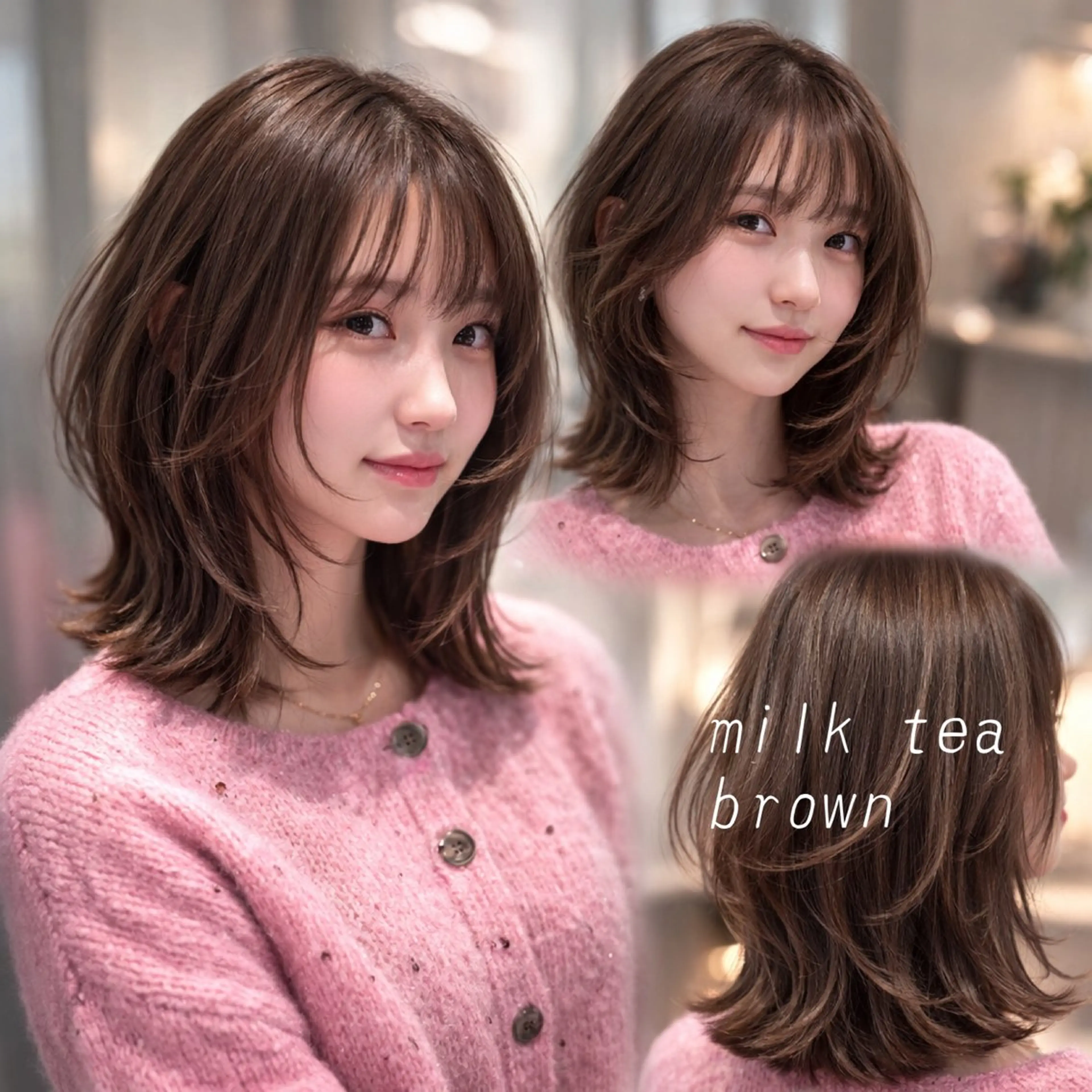 ミディアム カラー カット ヘアカラー 韓国風レイヤー/ 艶カラー竹内貫のヘアスタイル