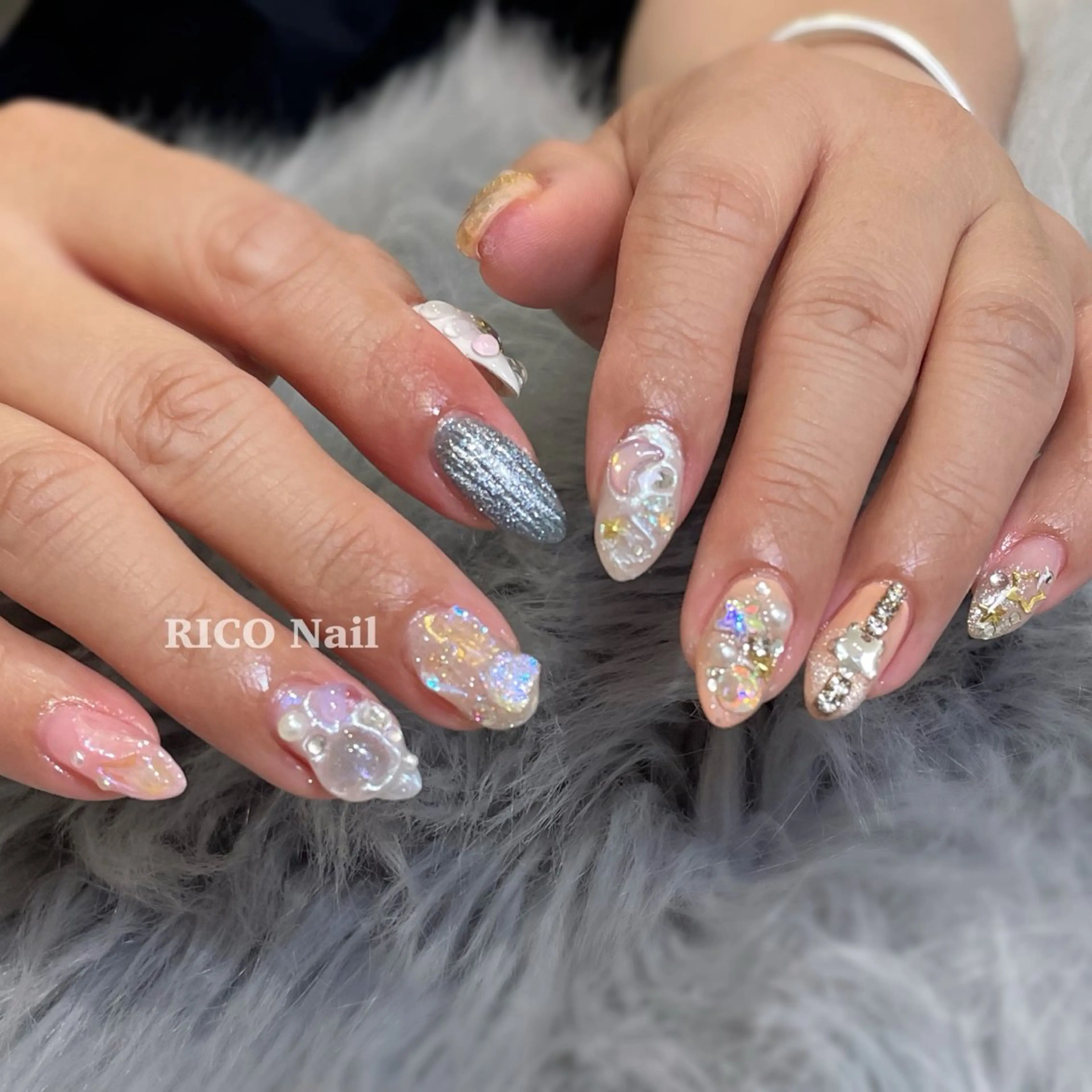 ネイル ハンドネイル RICO NAIL所属・RICO Nail パーツつけ放題🌈のネイルデザイン