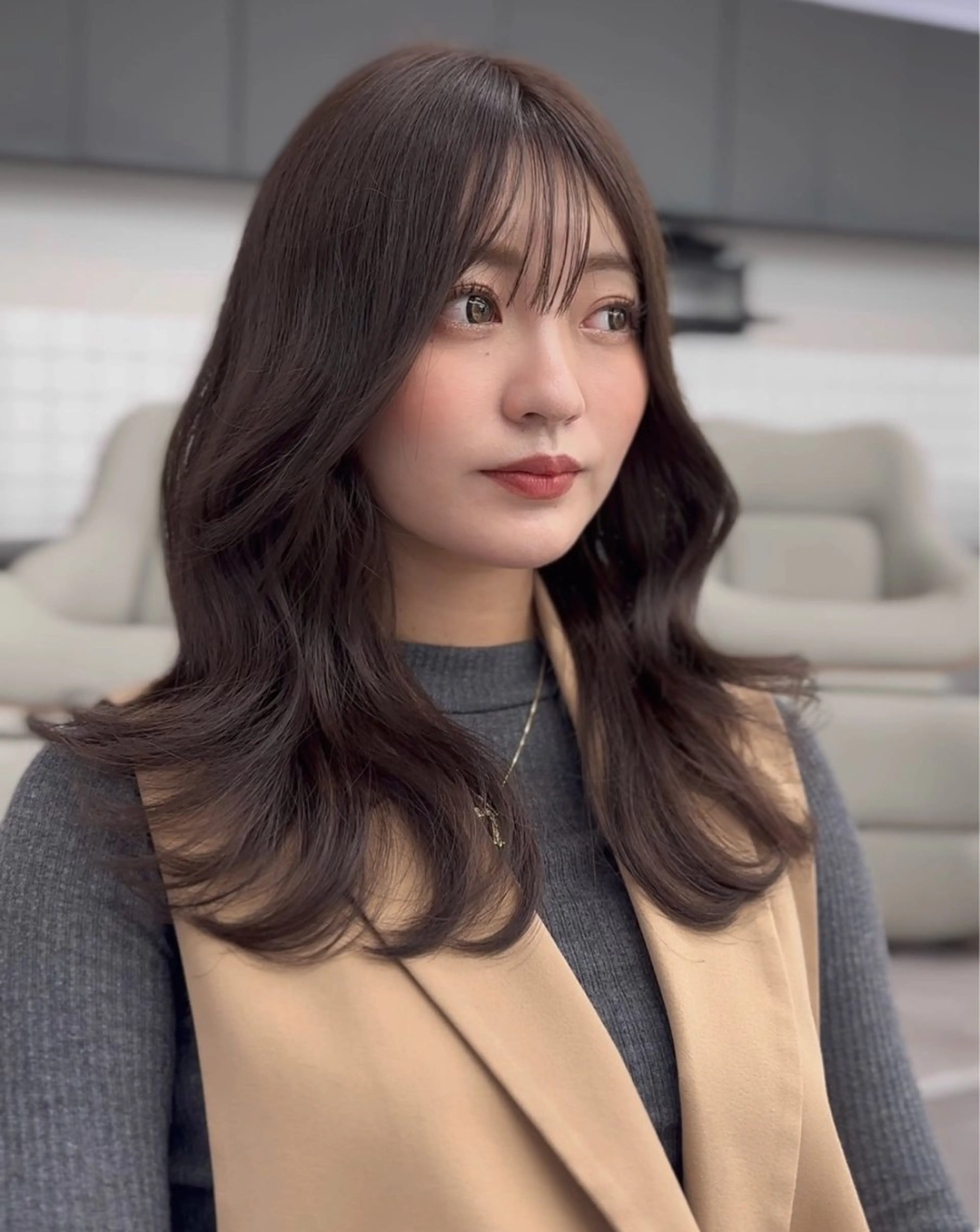 セミロング カラー ヘアアレンジ 前髪顔まわりカット 🌈中村海聖のヘアスタイル