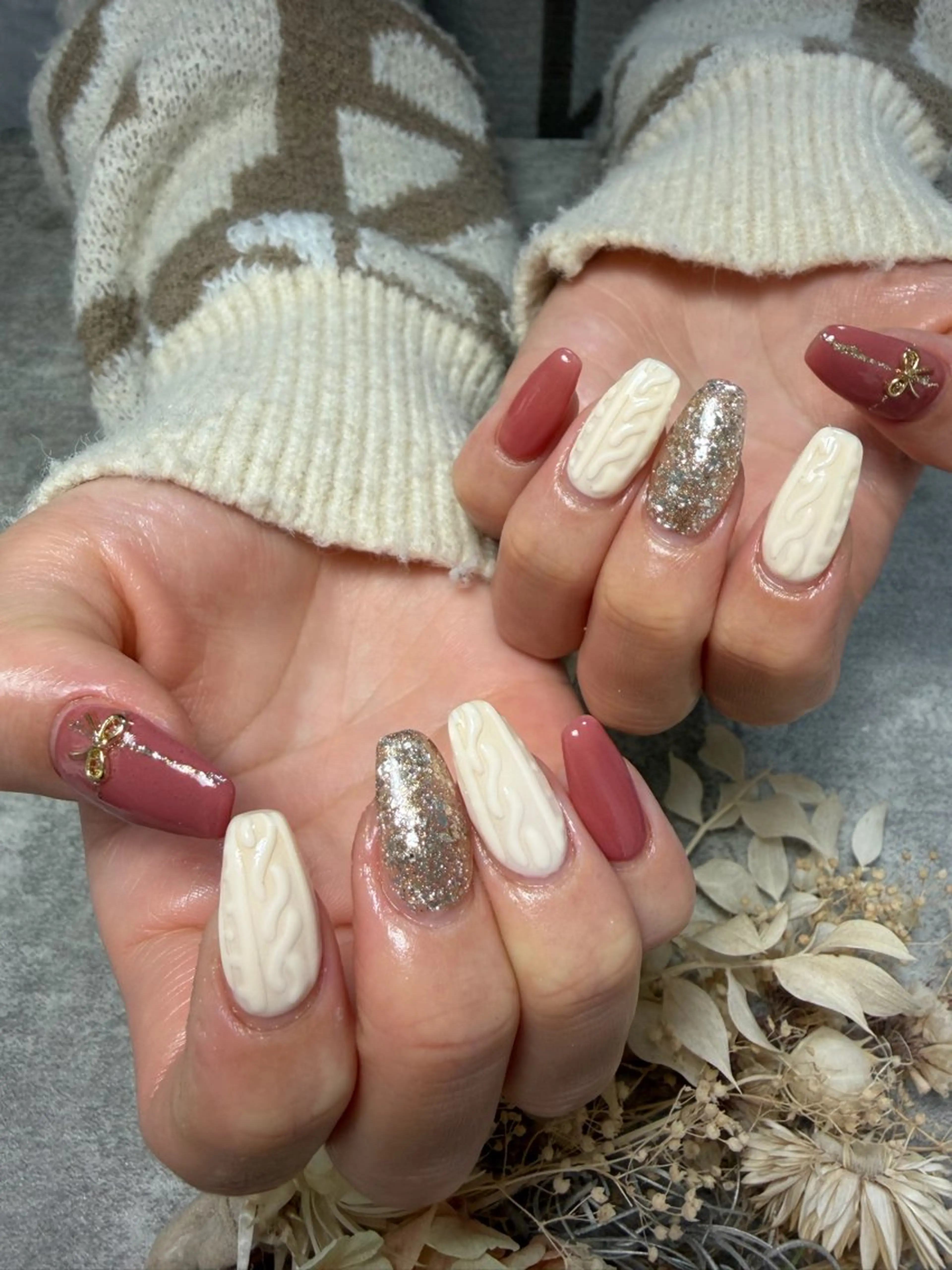 ネイル 冬ネイル M`sプライベートサロン所属・Ｍ`s プライベートサロンのネイルデザイン