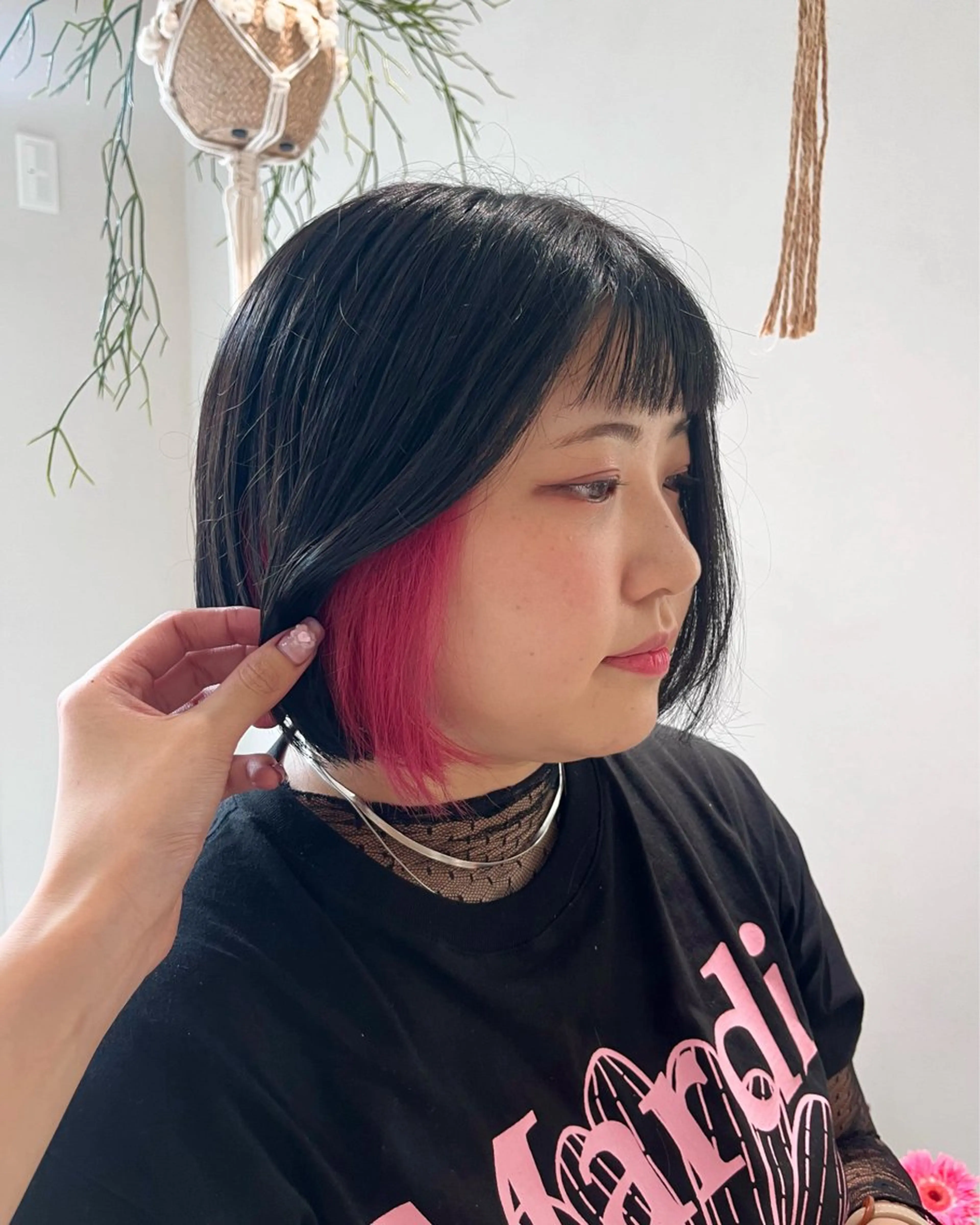 ミディアム カラー ピンクカラー 暖色カラー／ ヘアセット🌛櫻井舞のヘアスタイル