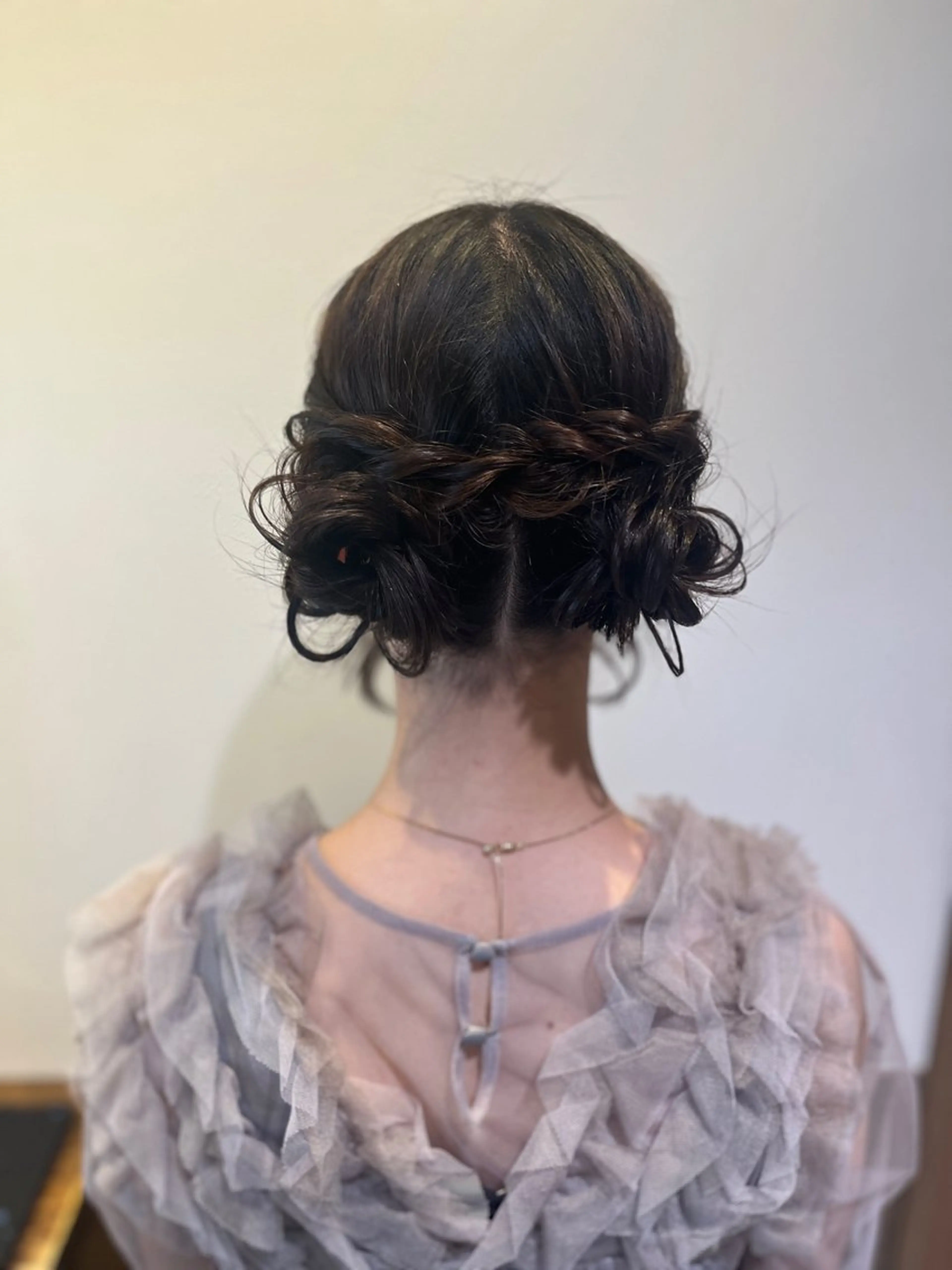 セミロング お団子ヘア ヘアセット ❁ヘアメ❁ YUMI ❁ゆみ❁横浜桜木町のヘアスタイル