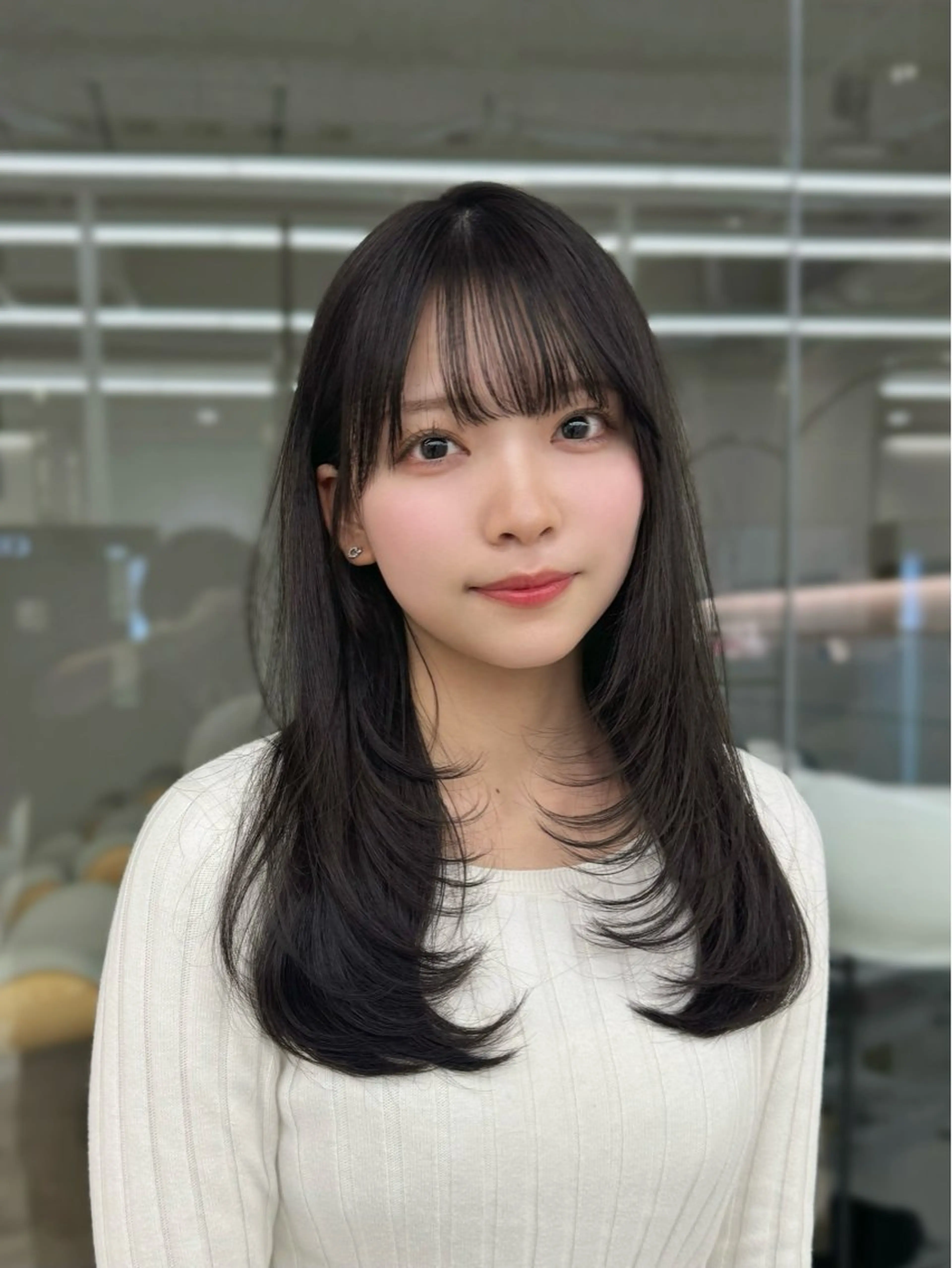 ミディアム カラー カット ヘアカラー トリートメント COA GINZA 空也/前髪/顔まわりのヘアスタイル