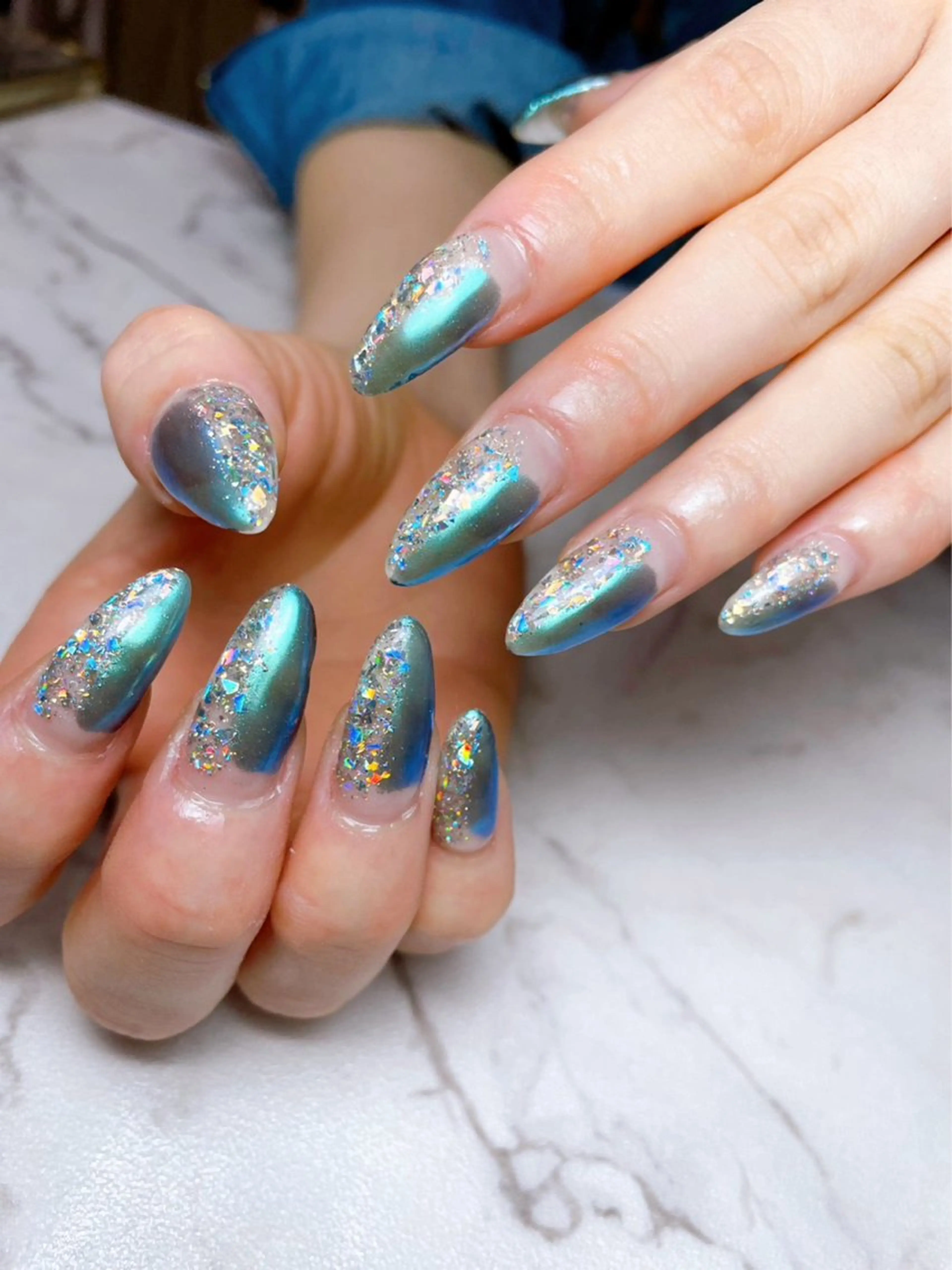 塗りかけネイル5500円の写真