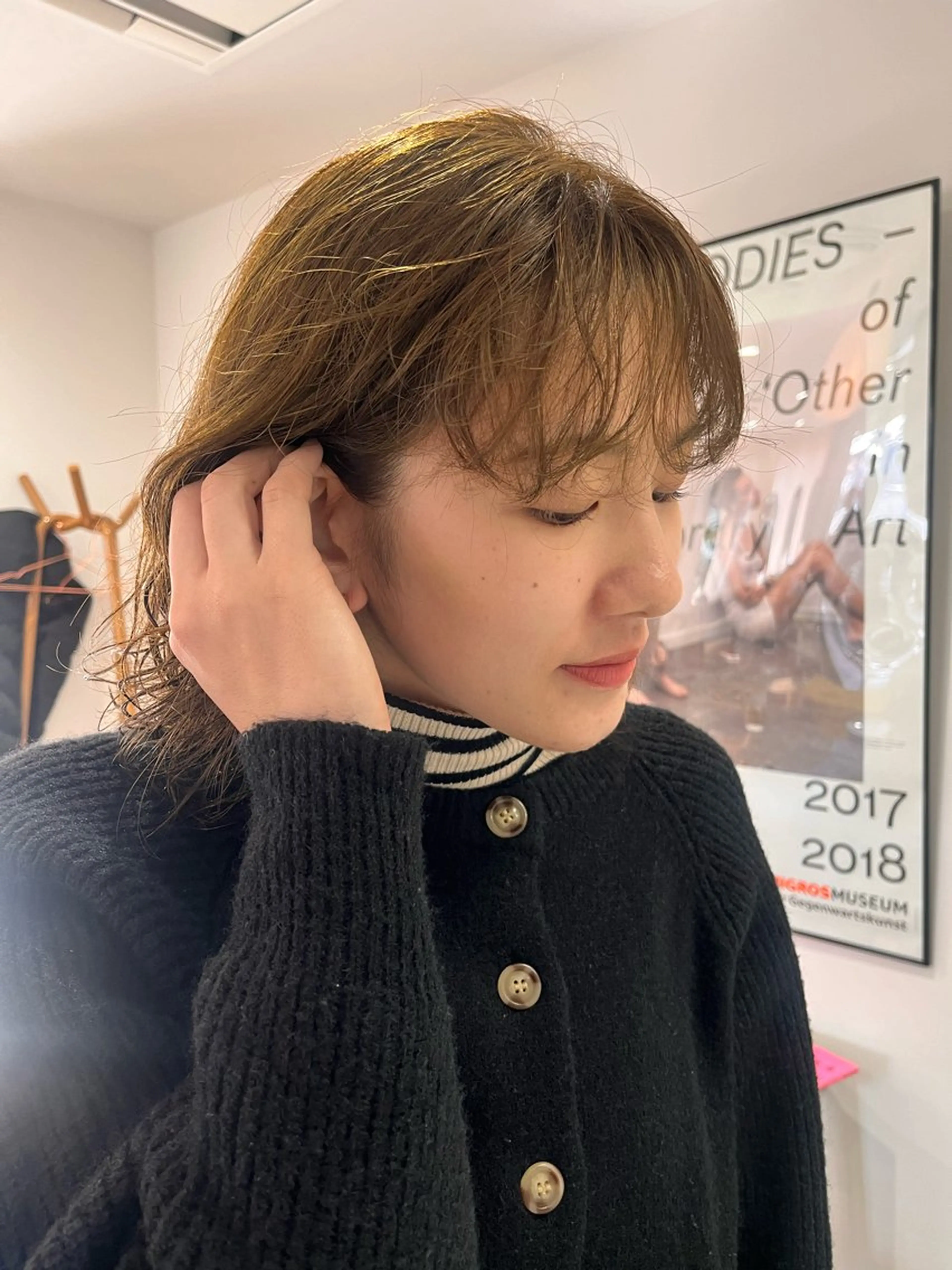 ミディアム カラー オリーブカラー ヘアカラー 武村美咲/ 暖色/艶カラーのヘアスタイル