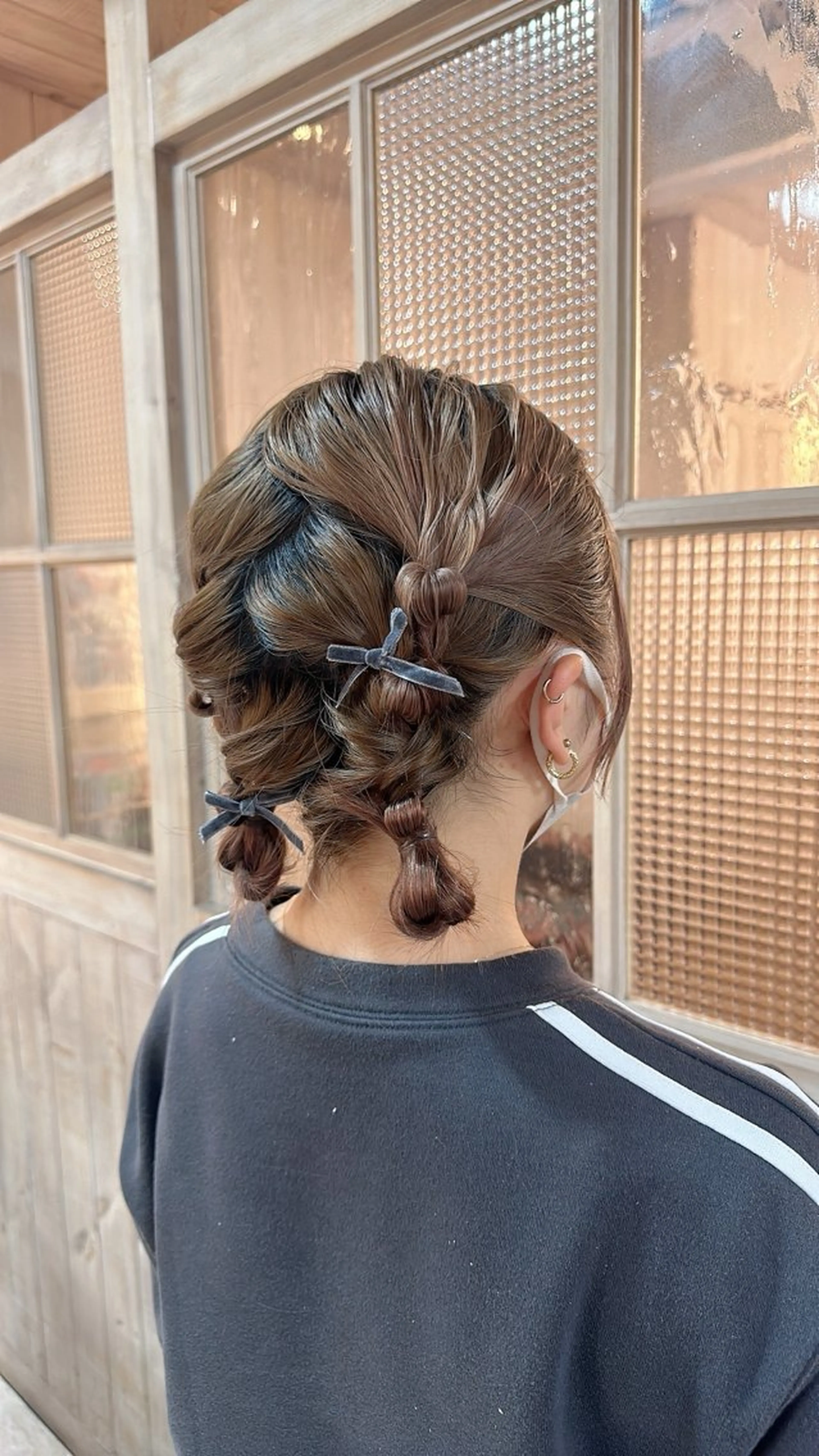 ヘアアレンジ お団子ヘア ボブ 森 早希絵のヘアスタイル