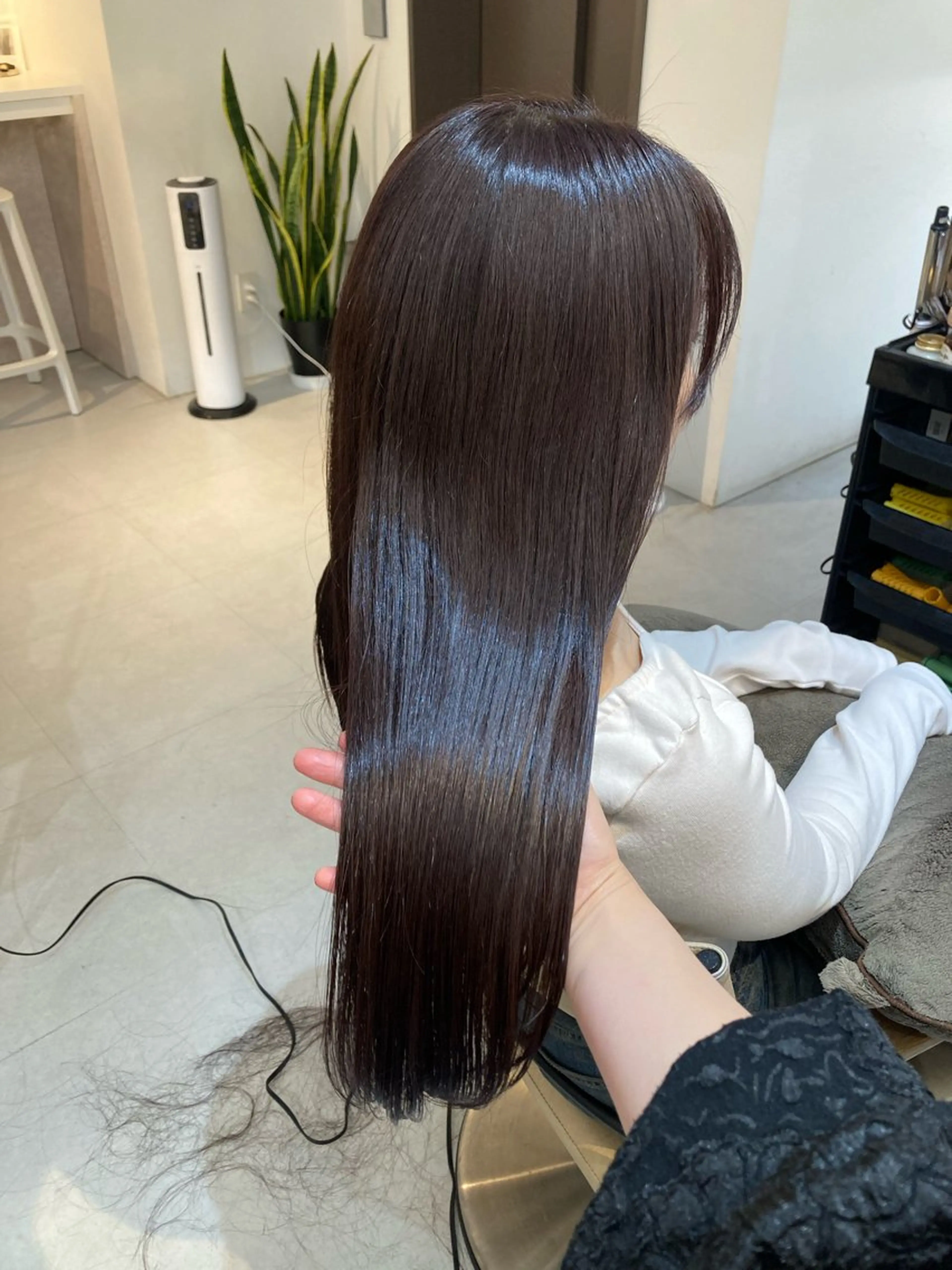 ロング カット ヘアカラー トリートメント ✨色持ちの良い艶 カラー✨蟹江真世のヘアスタイル