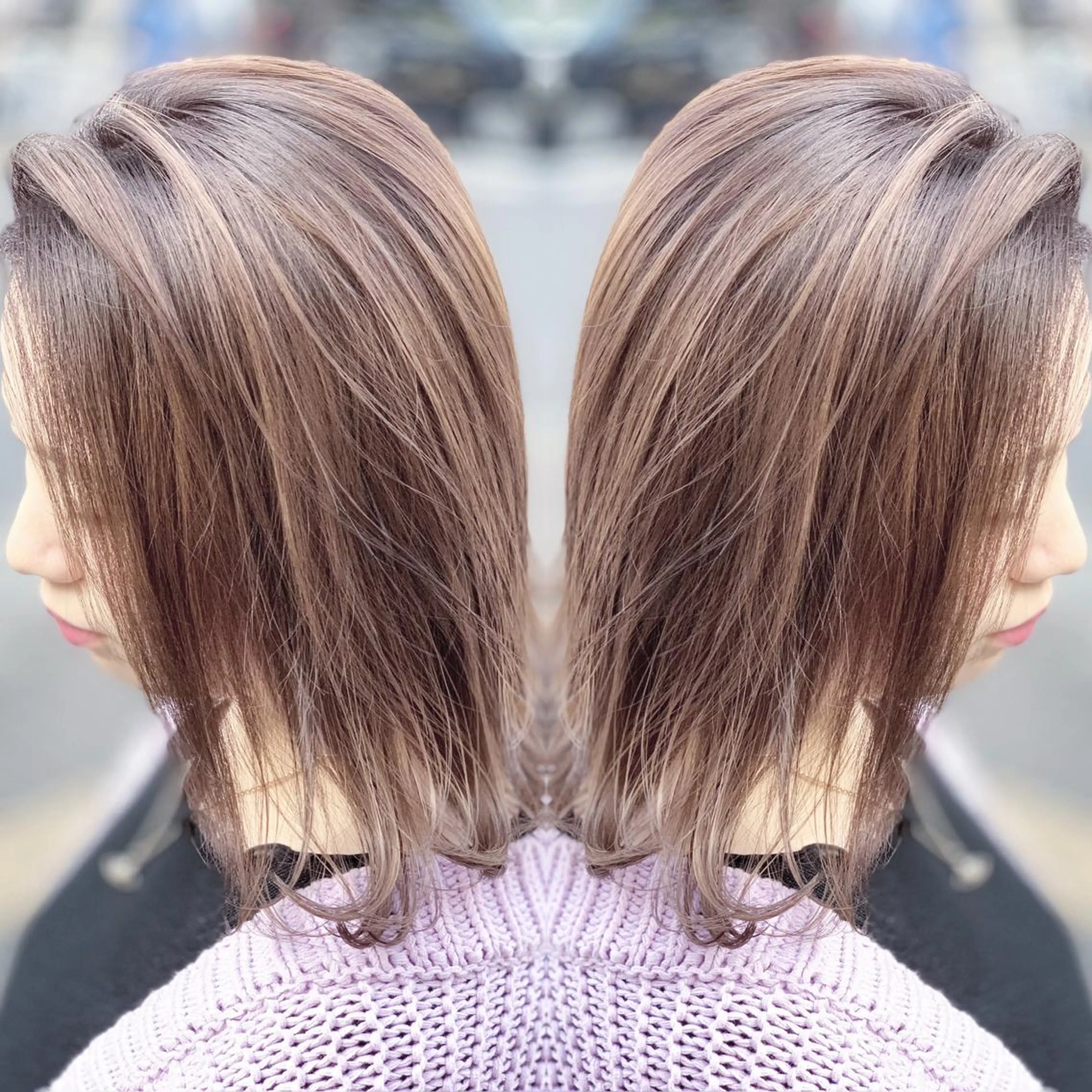 ミディアム カラー グレージュ ハイライトカラー ハイライト N° jillva ♦️川端裕司♦️のヘアスタイル