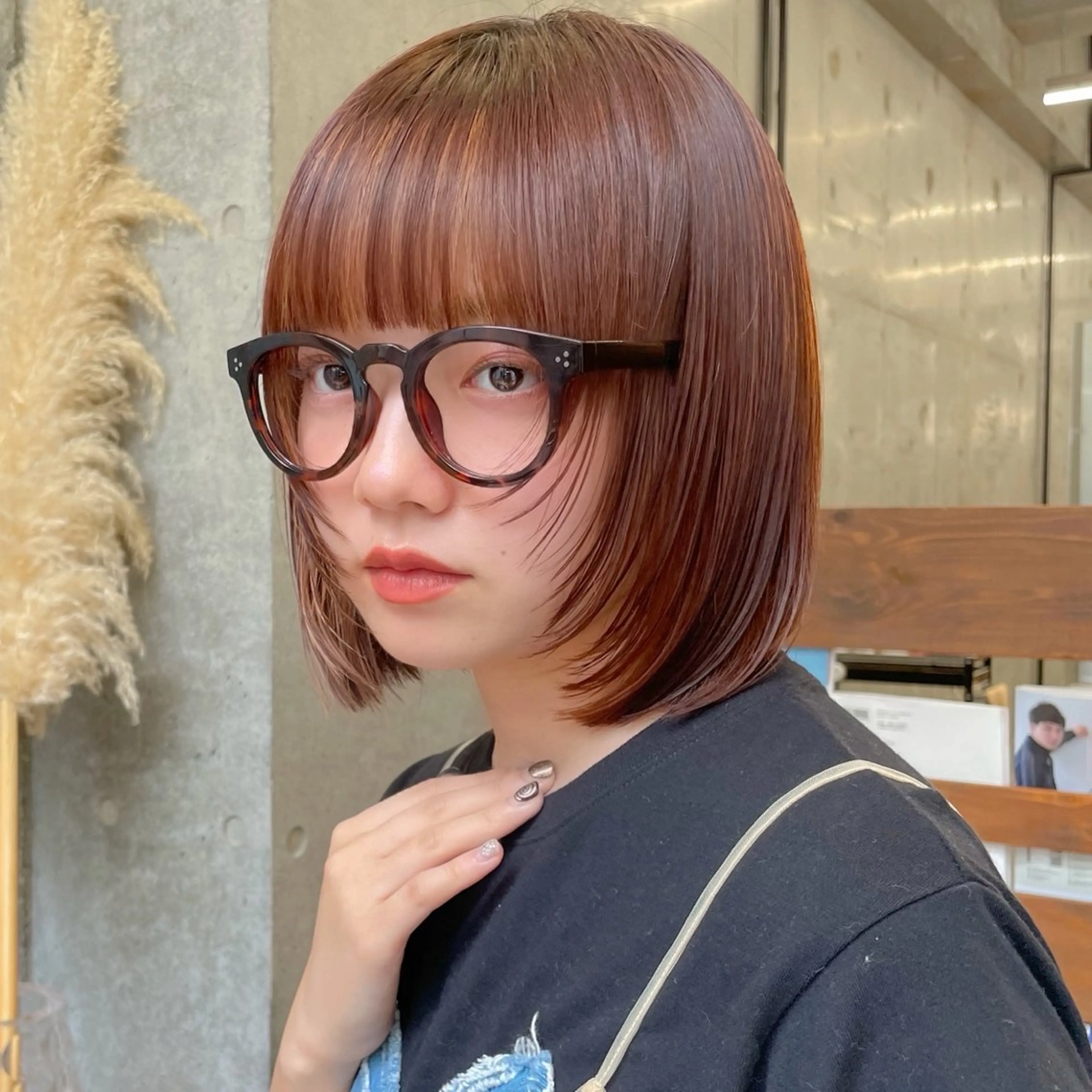 ミディアム カラー レイヤー/ブリーチ /暖色/ゆきなのヘアスタイル