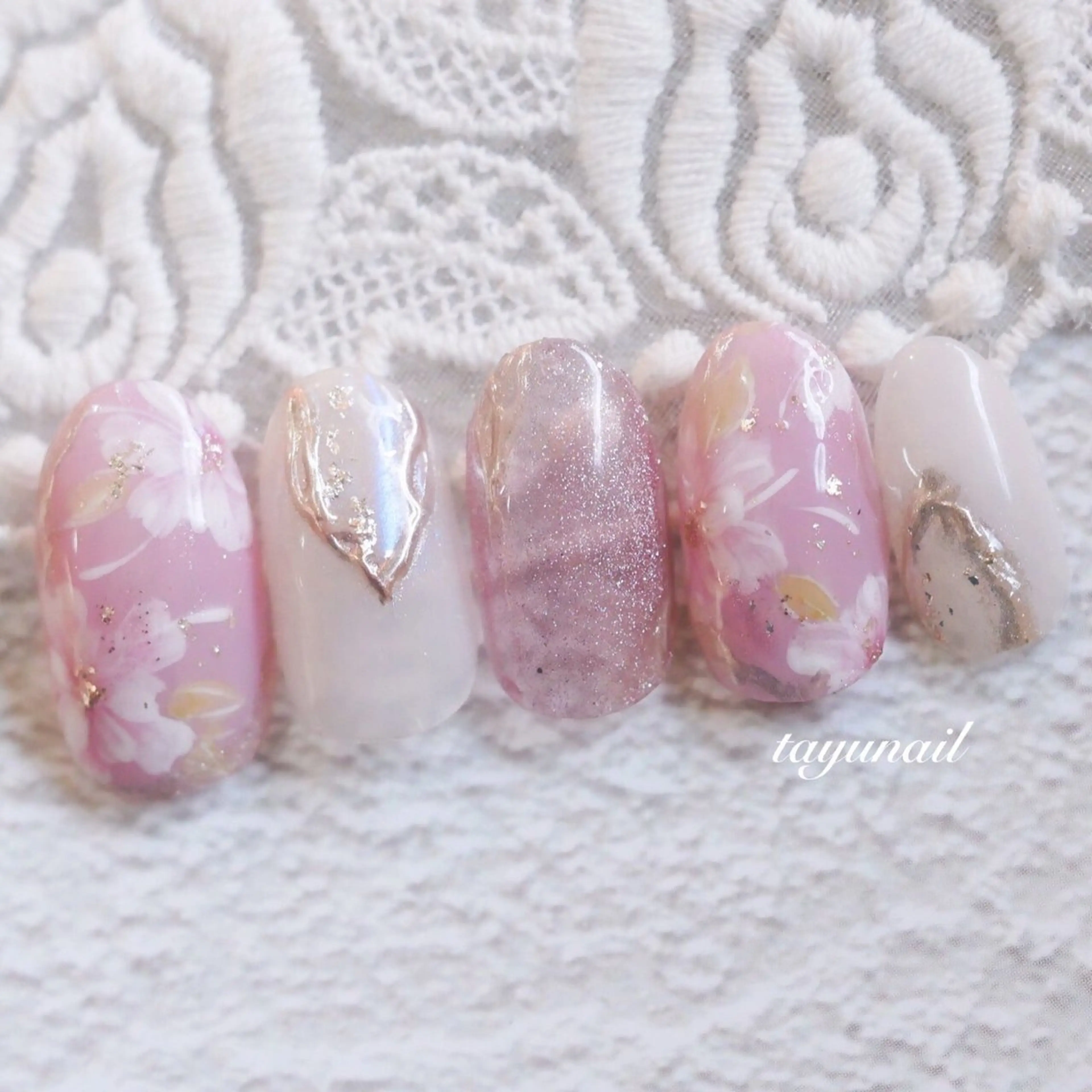 ネイル アートネイル ジェルネイル パラジェル 春ネイル フットネイル ネイルサロン・ネイルスクール たゆnail所属・ネイルサロン 【たゆnail】のネイルデザイン