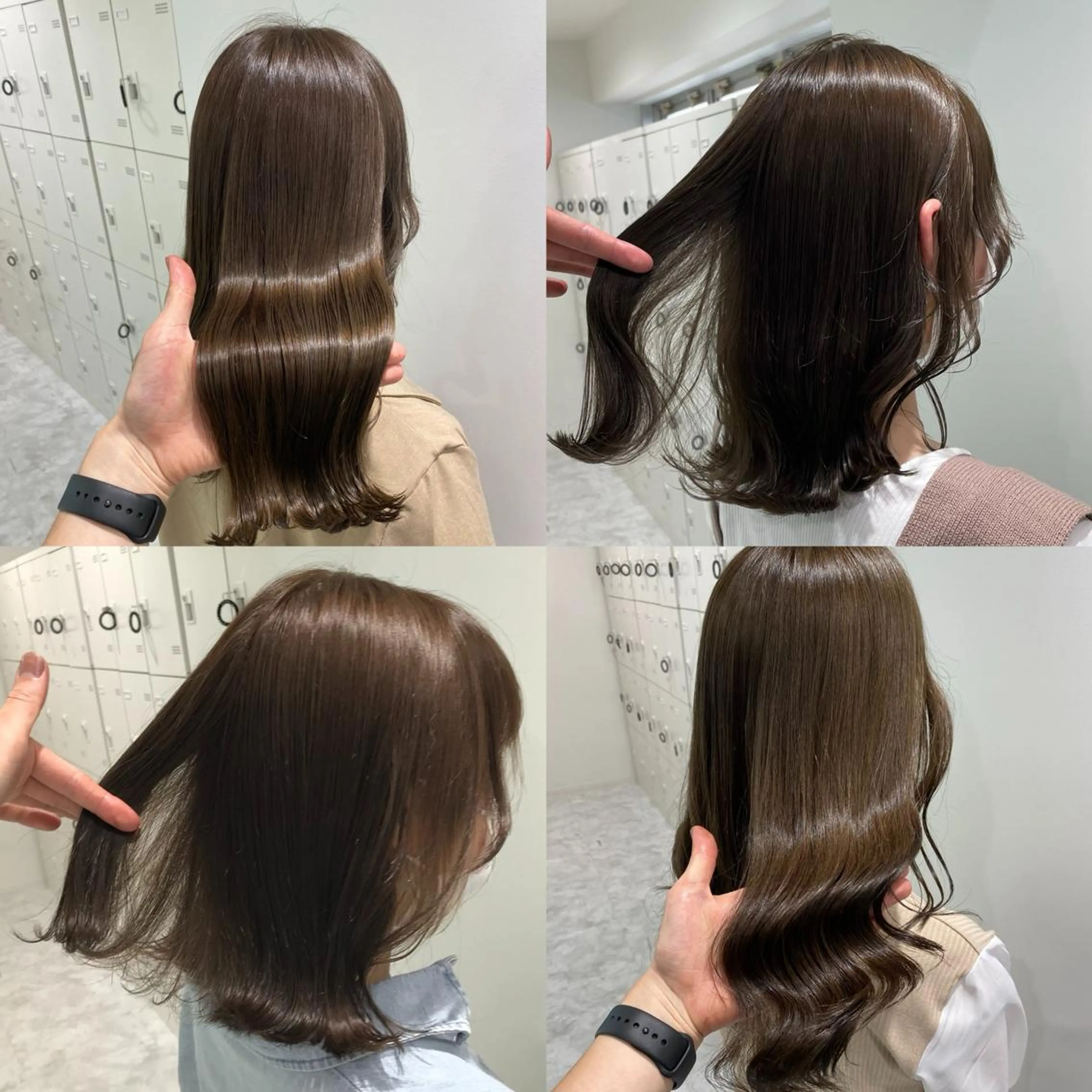 ミディアム カラー パーマ ヘアアレンジ マツエク・マツパ 韓国風ベージュ🤎 赤みなし🌿横浜🤎のヘアスタイル