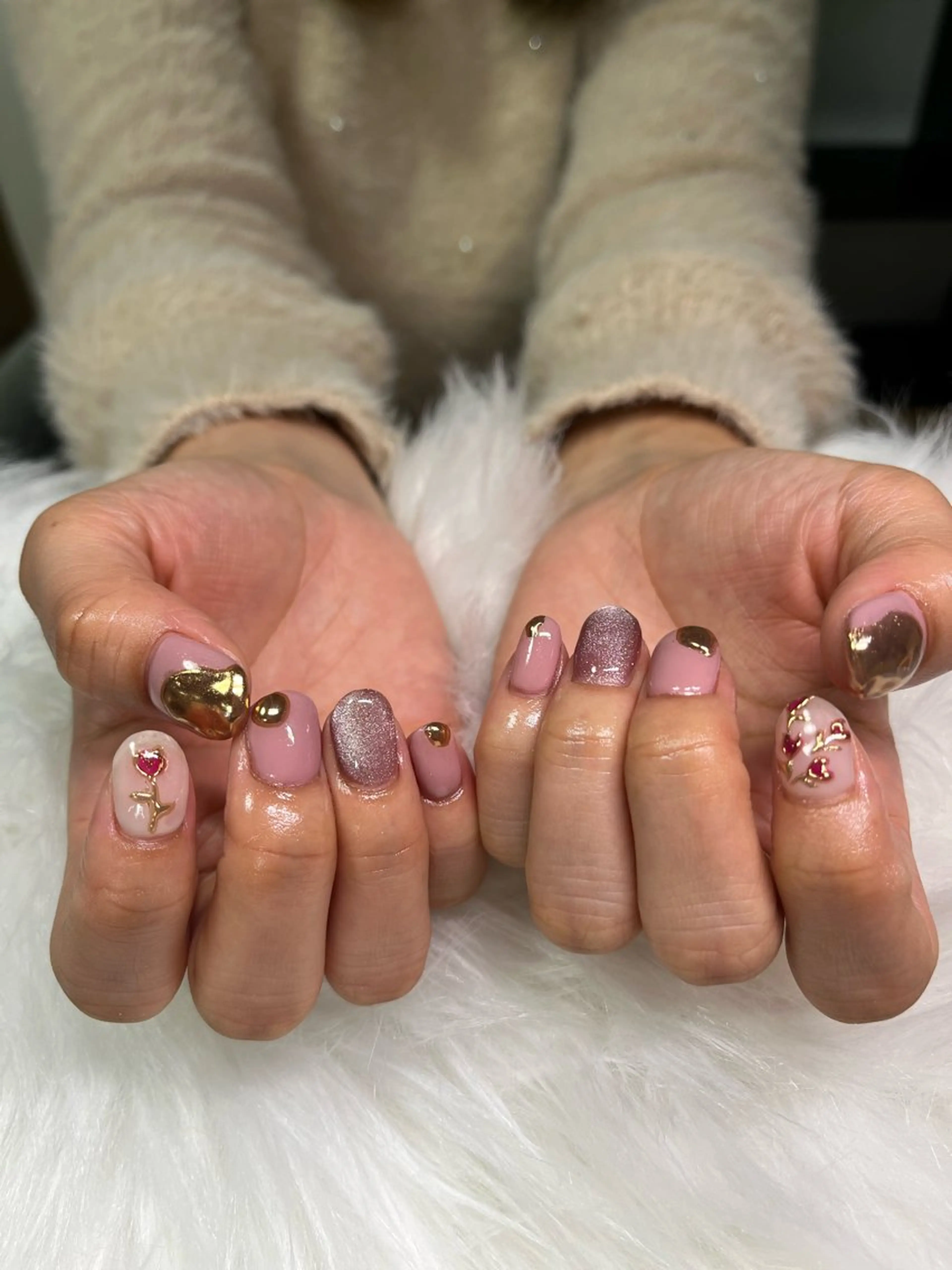 ネイル ミラーネイル ハンドネイル 🏠自宅 サロン💅natsuのネイルデザイン