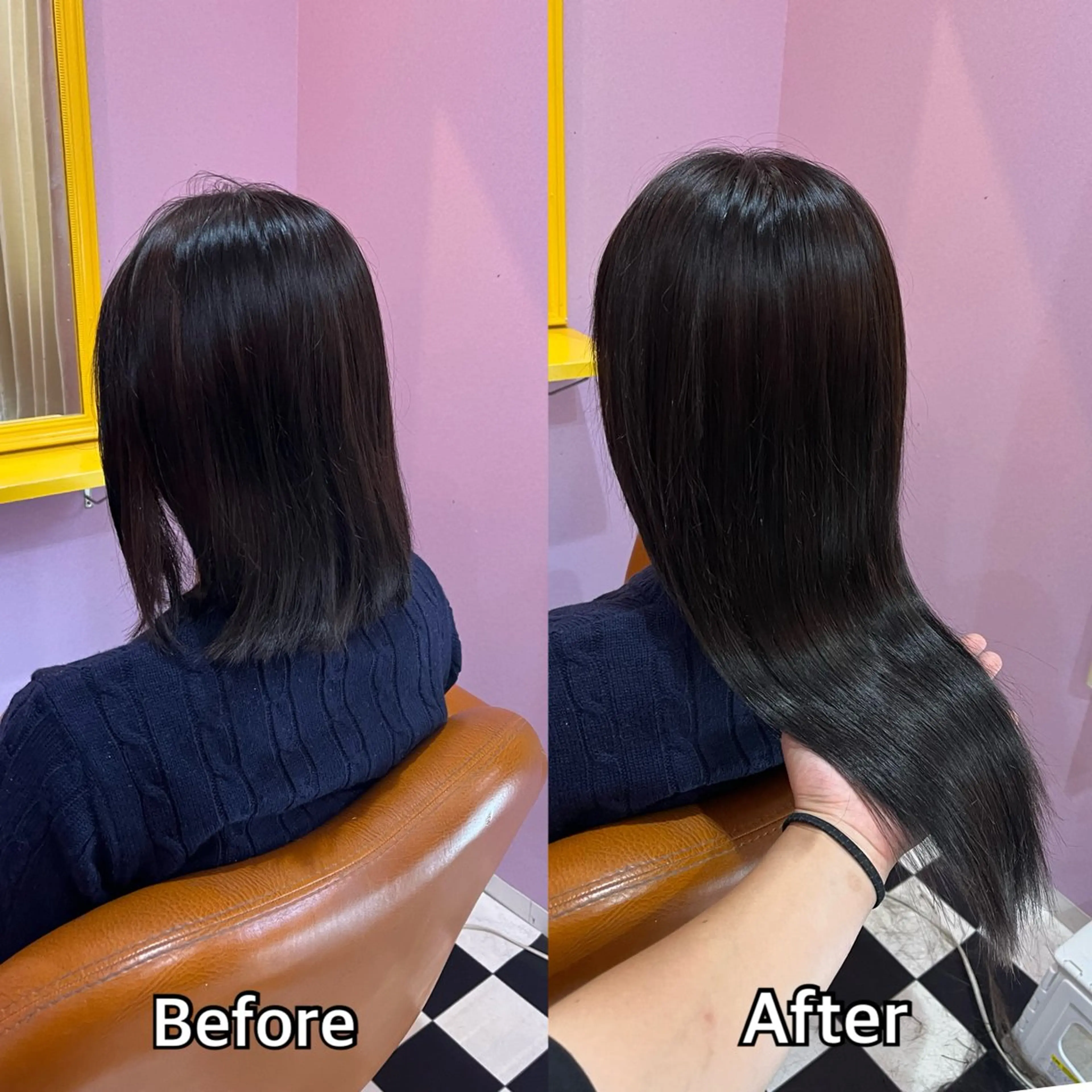 ロング エクステ シール＋ちび編み込み エクステ梅田🐨のヘアスタイル