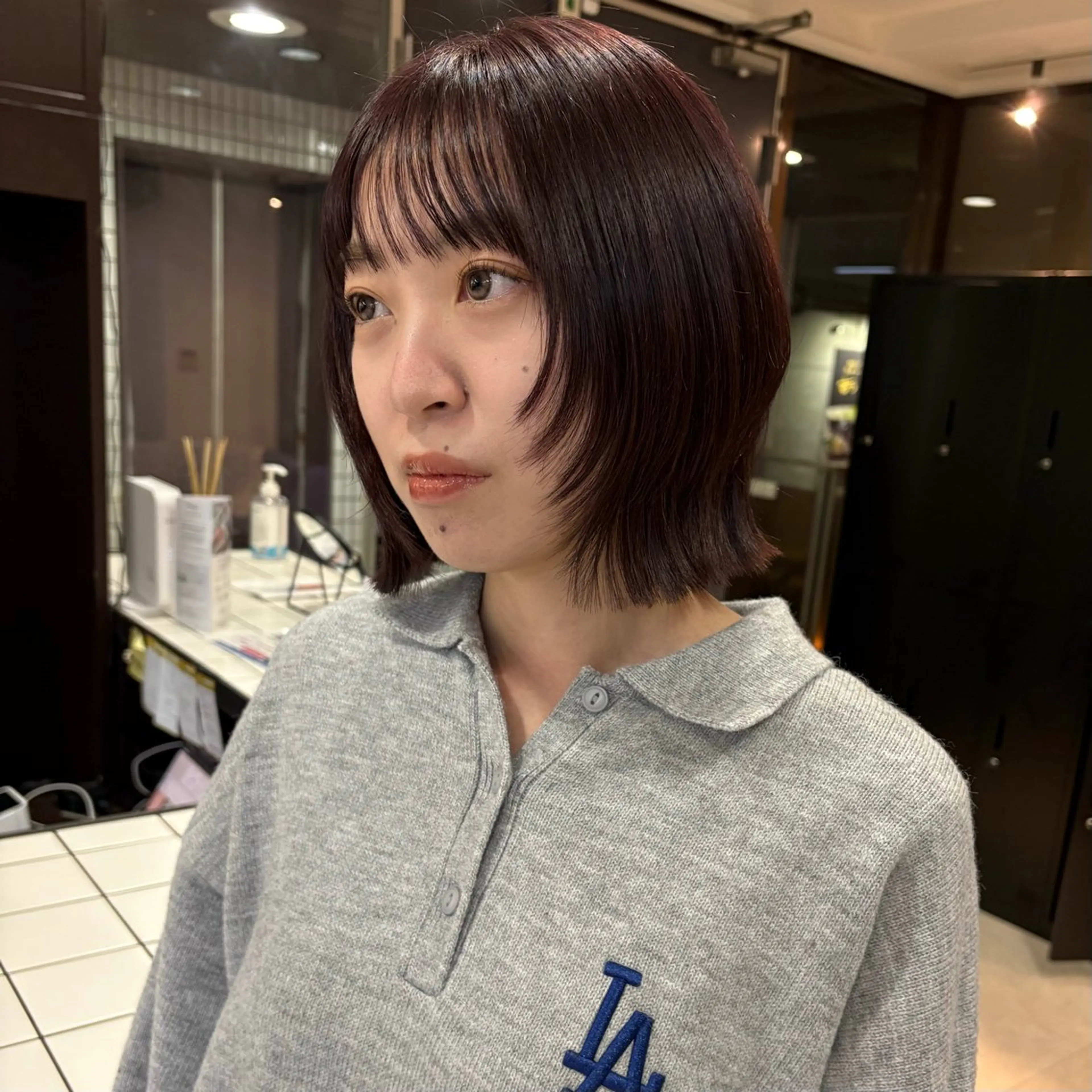 ショート カラー ボブレイヤー ボブ レイヤーカット カット ヘアカラー SHICUNE /ミホのヘアスタイル