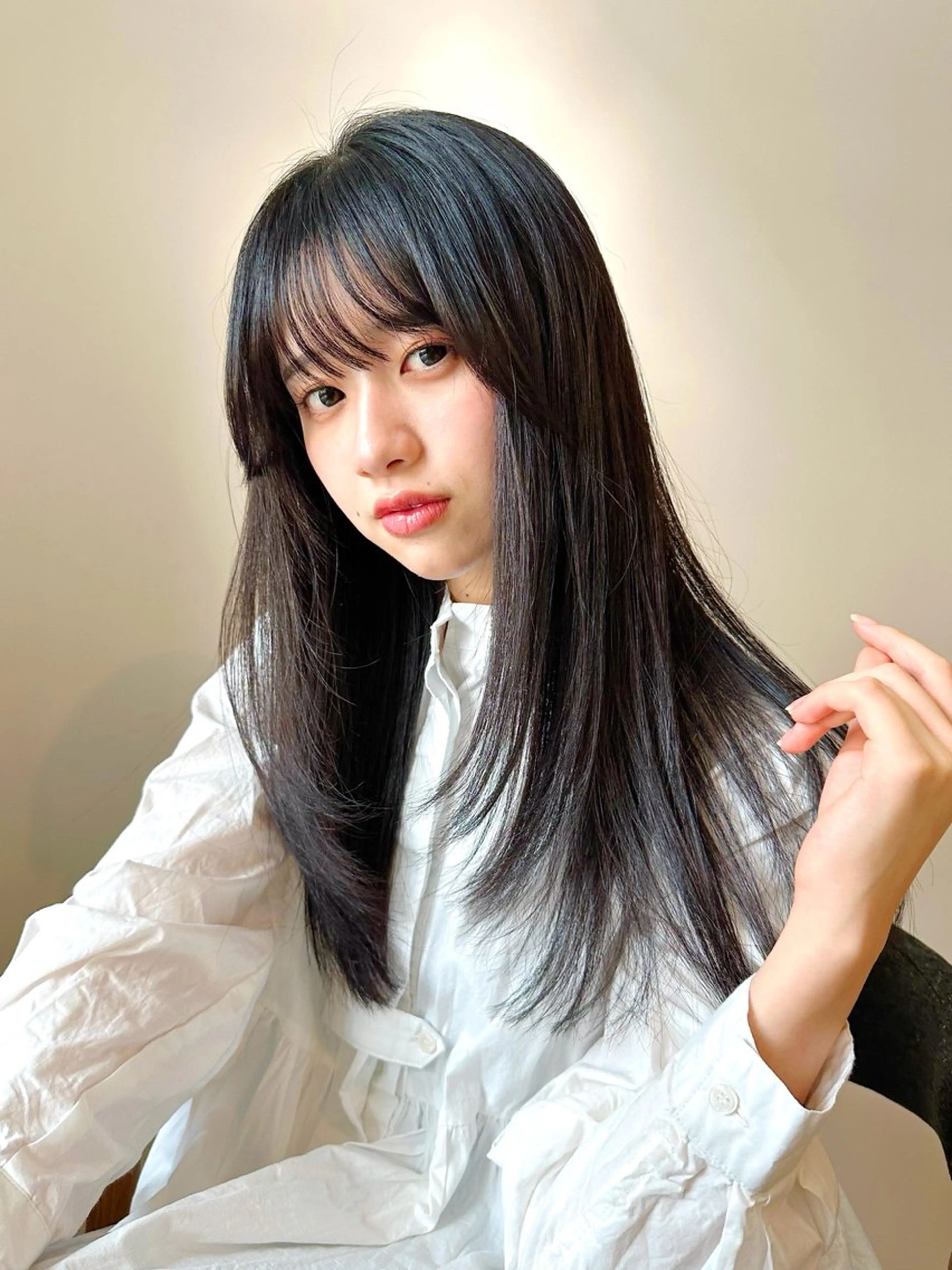 ロング カラー パーマ 🫧小顔×似合わせ× 透明感カラー🫧のヘアスタイル