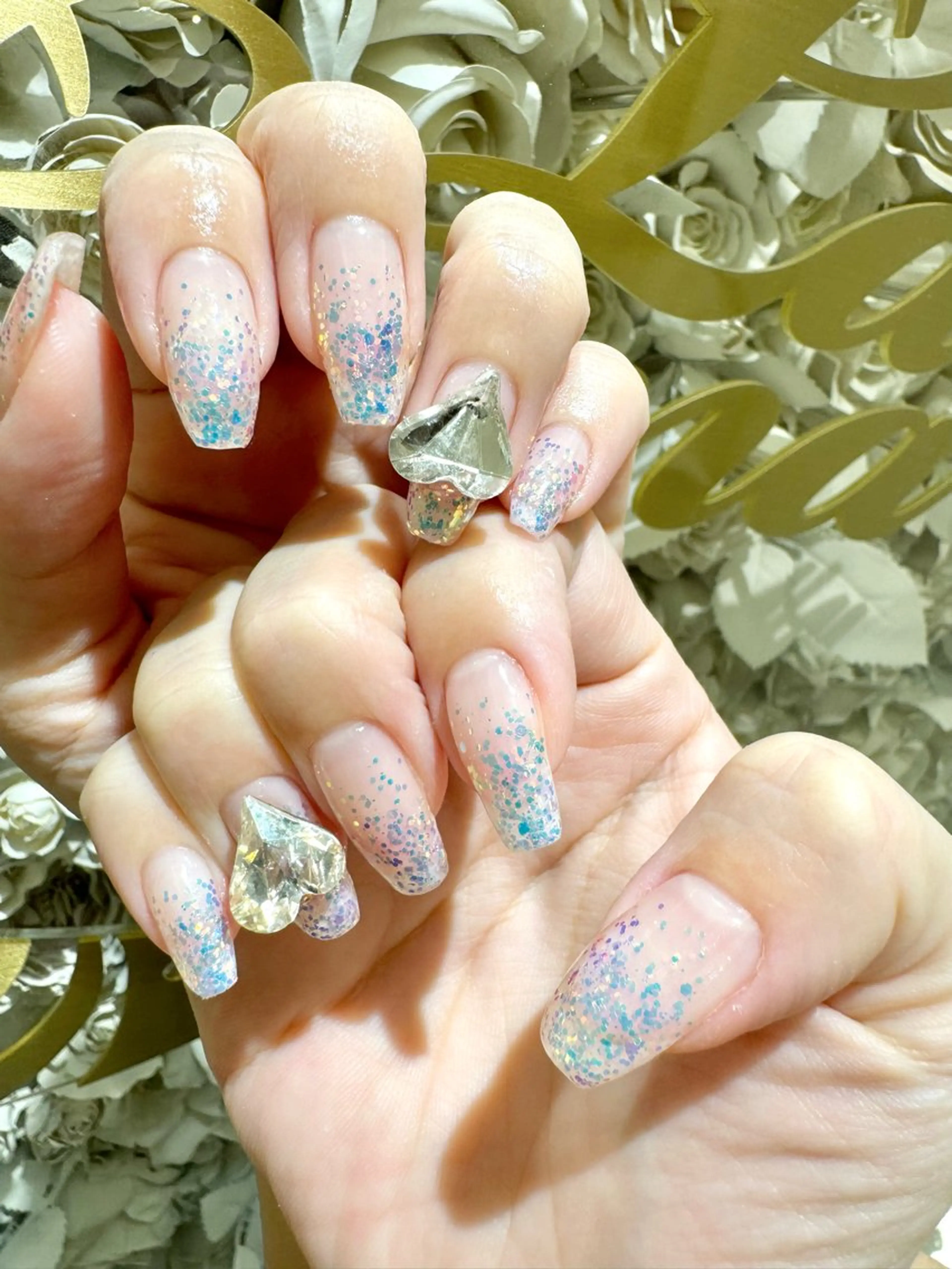 ネイル ラメ(グリッター) ラメグラデーション ハンドネイル La Luna アヤカのネイルデザイン