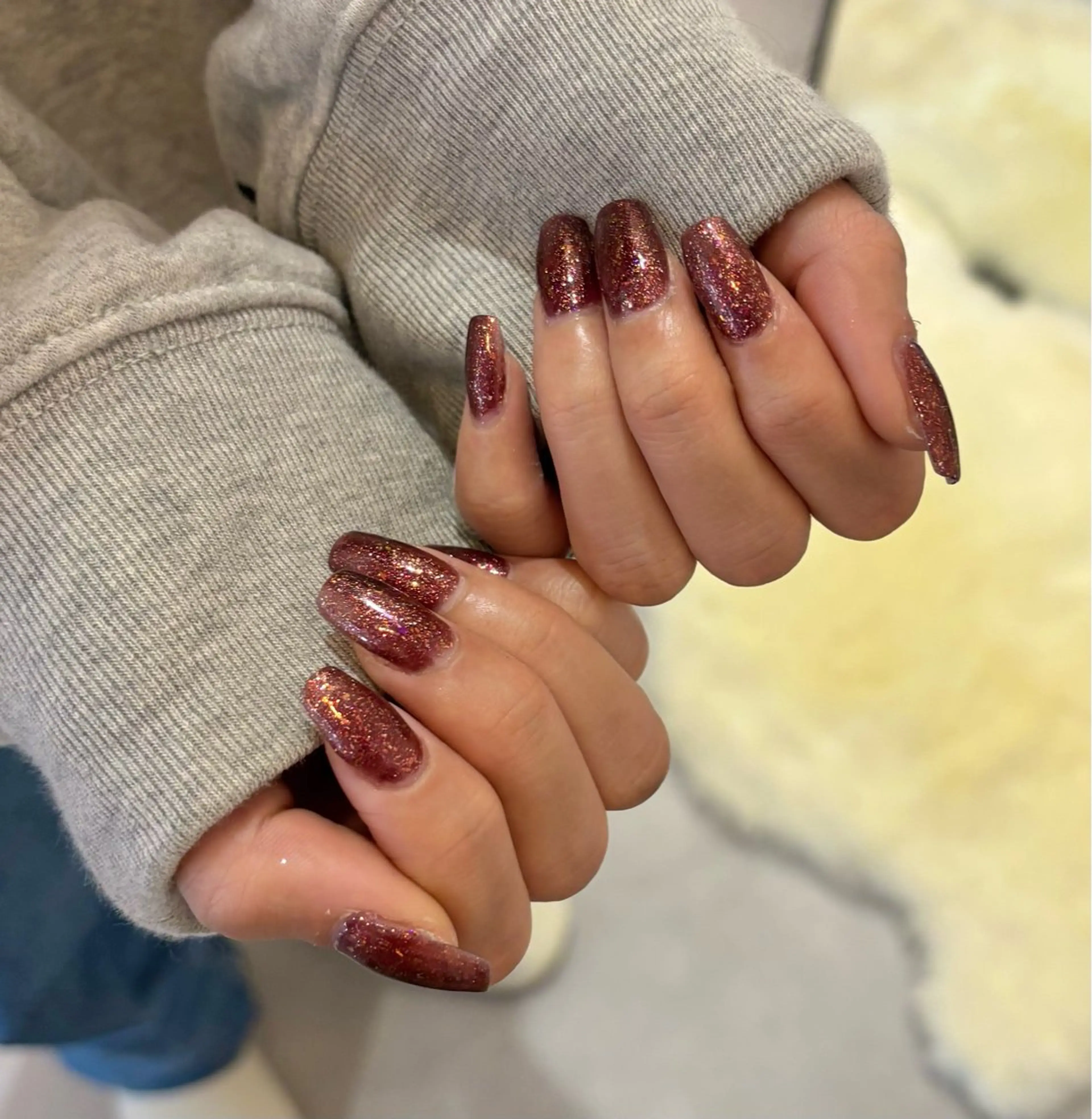 ネイル ラメ(グリッター) 赤色 WHITE NAIL甲府昭和店所属・WHITE NAIL misakiのネイルデザイン