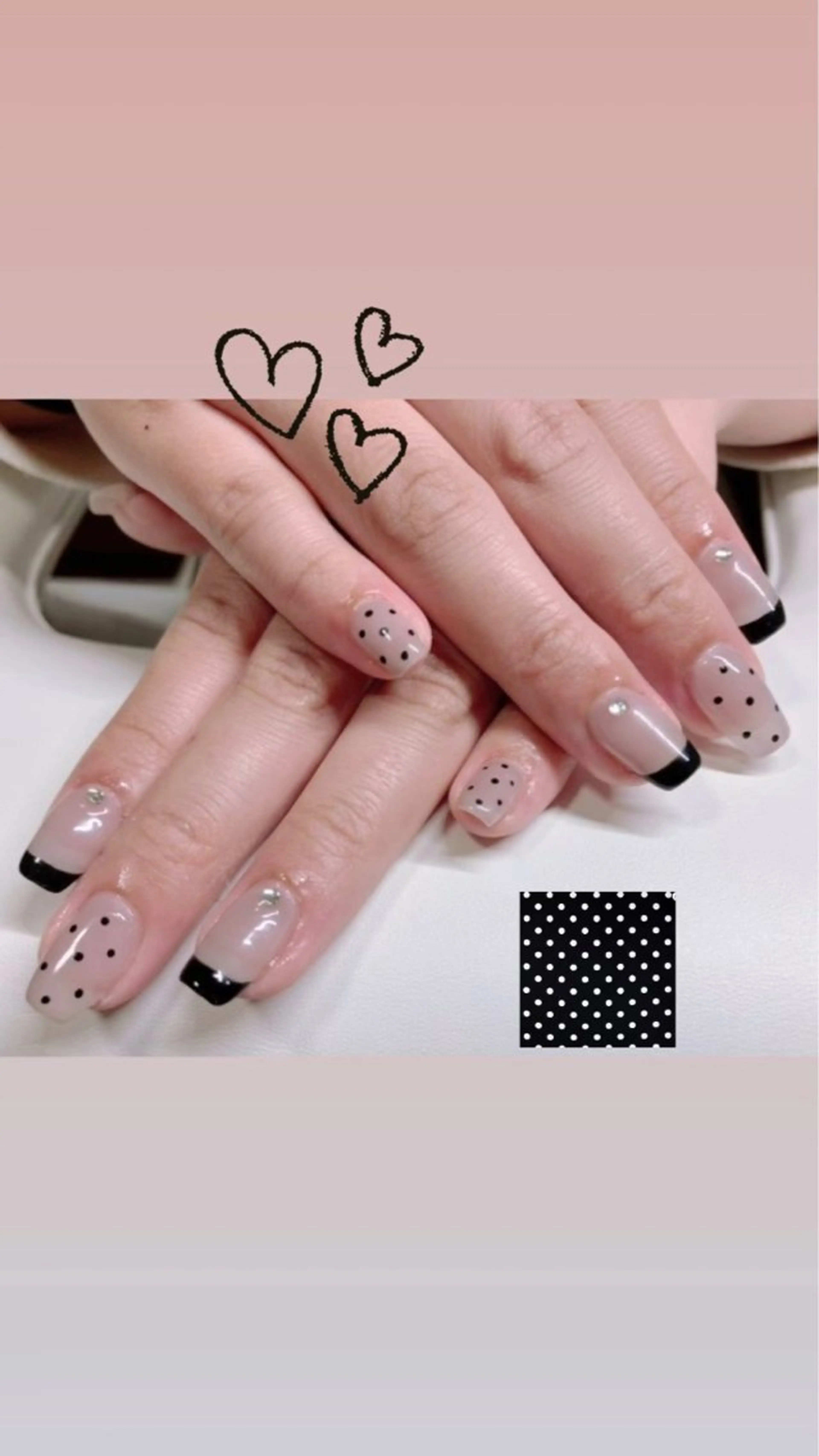 ネイル ドット フレンチネイル sa raのネイルデザイン