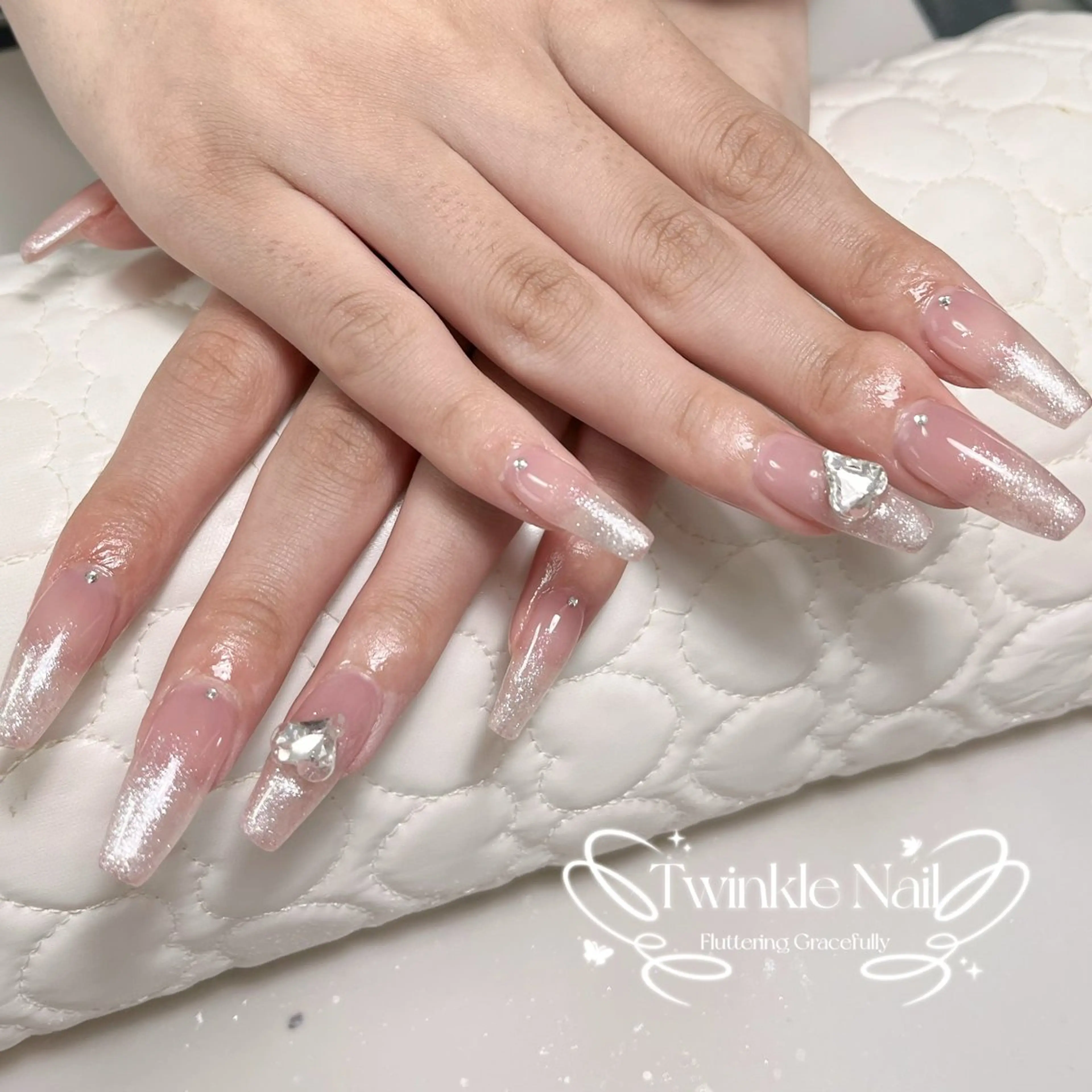 ネイル ハート スカルプネイル ワンホンネイル ハンドネイル Twinkle Nail Kuboのネイルデザイン