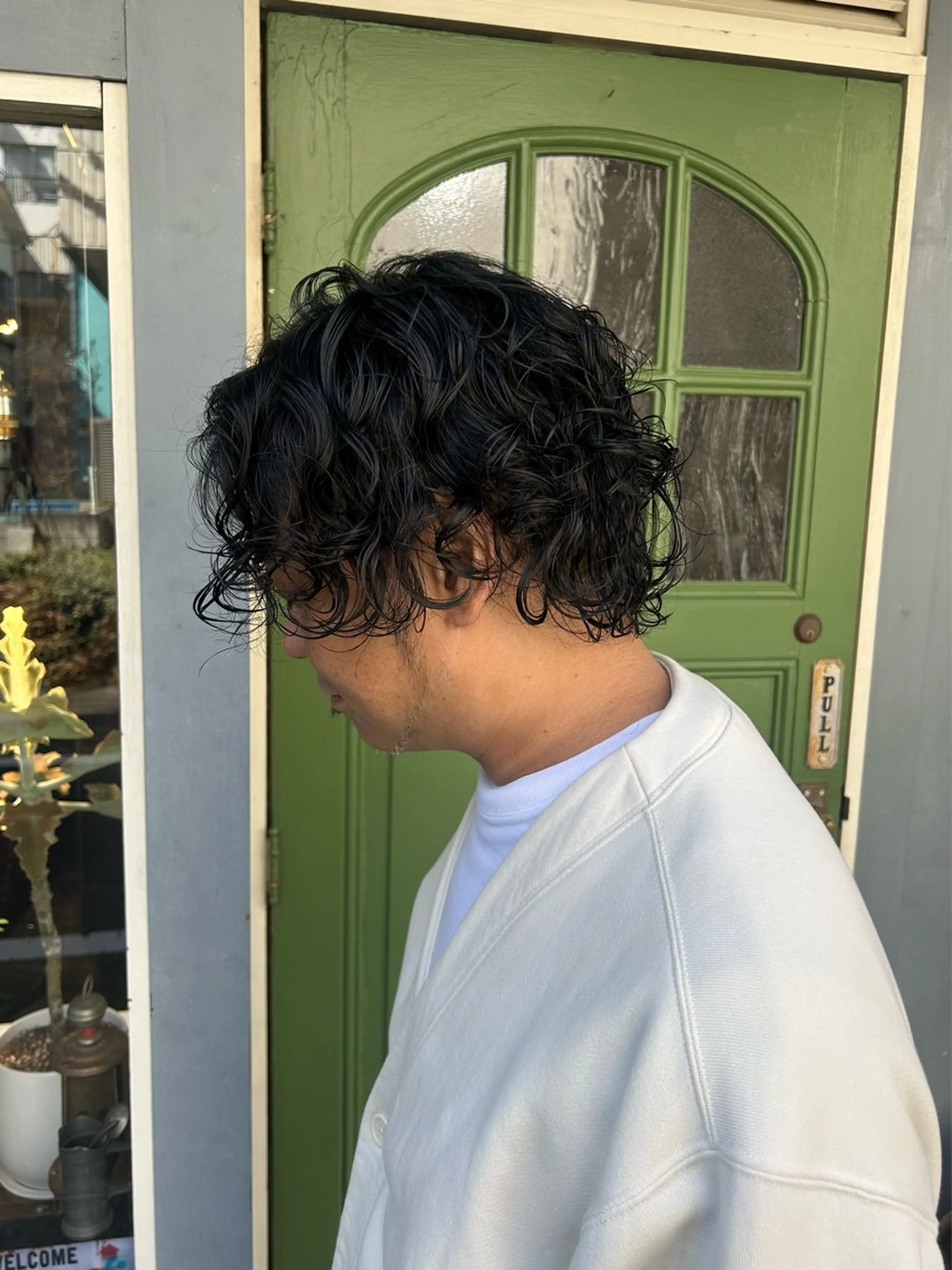 ショート パーマ メンズ カット パーマ 清水千優/パーマ/透 明感カラー/メンズのヘアスタイル