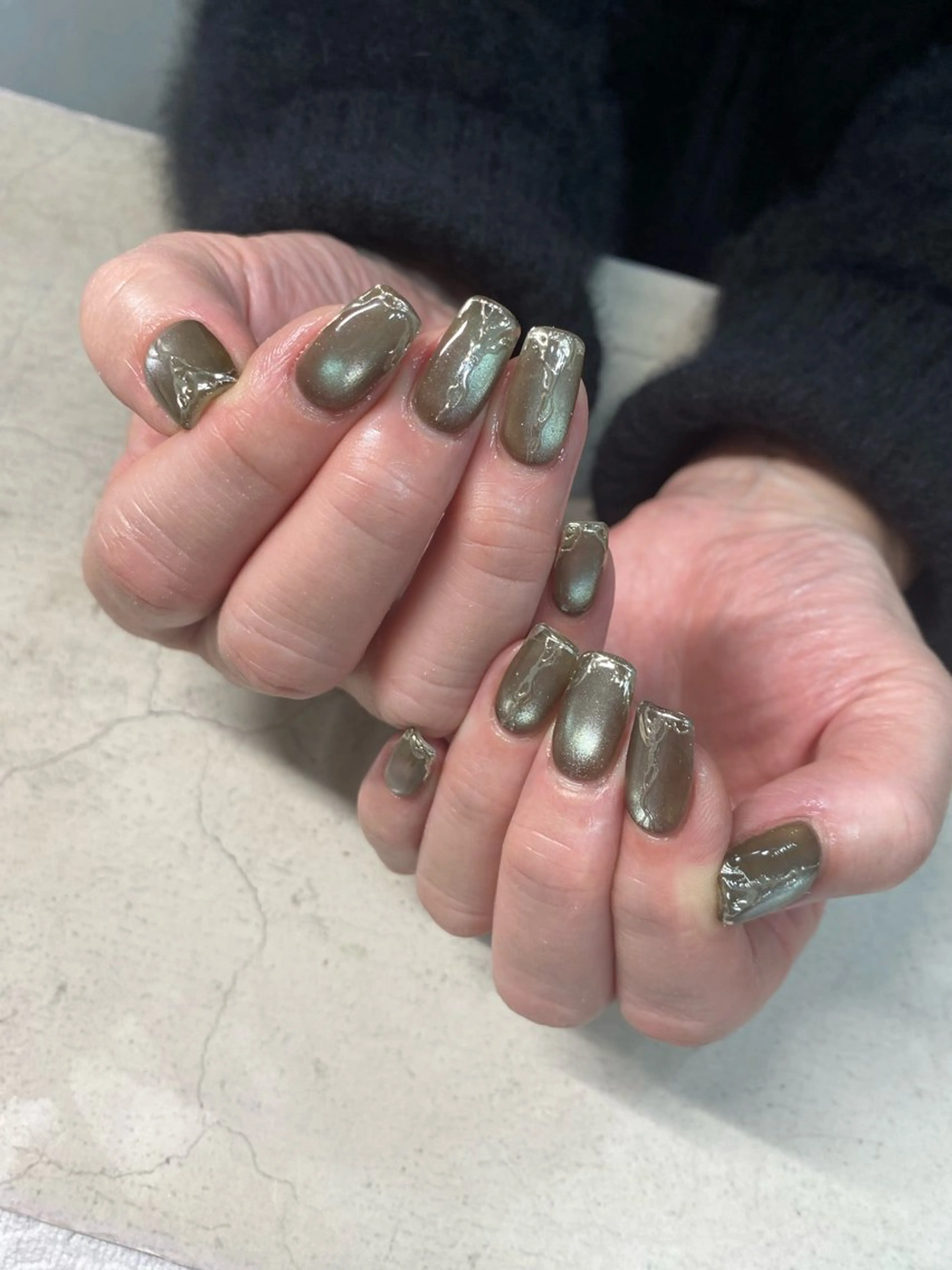 ネイル アートネイル マグネットネイル ミラーネイル ハンドネイル Olive nail salon所属・kawaguchi yukiのネイルデザイン