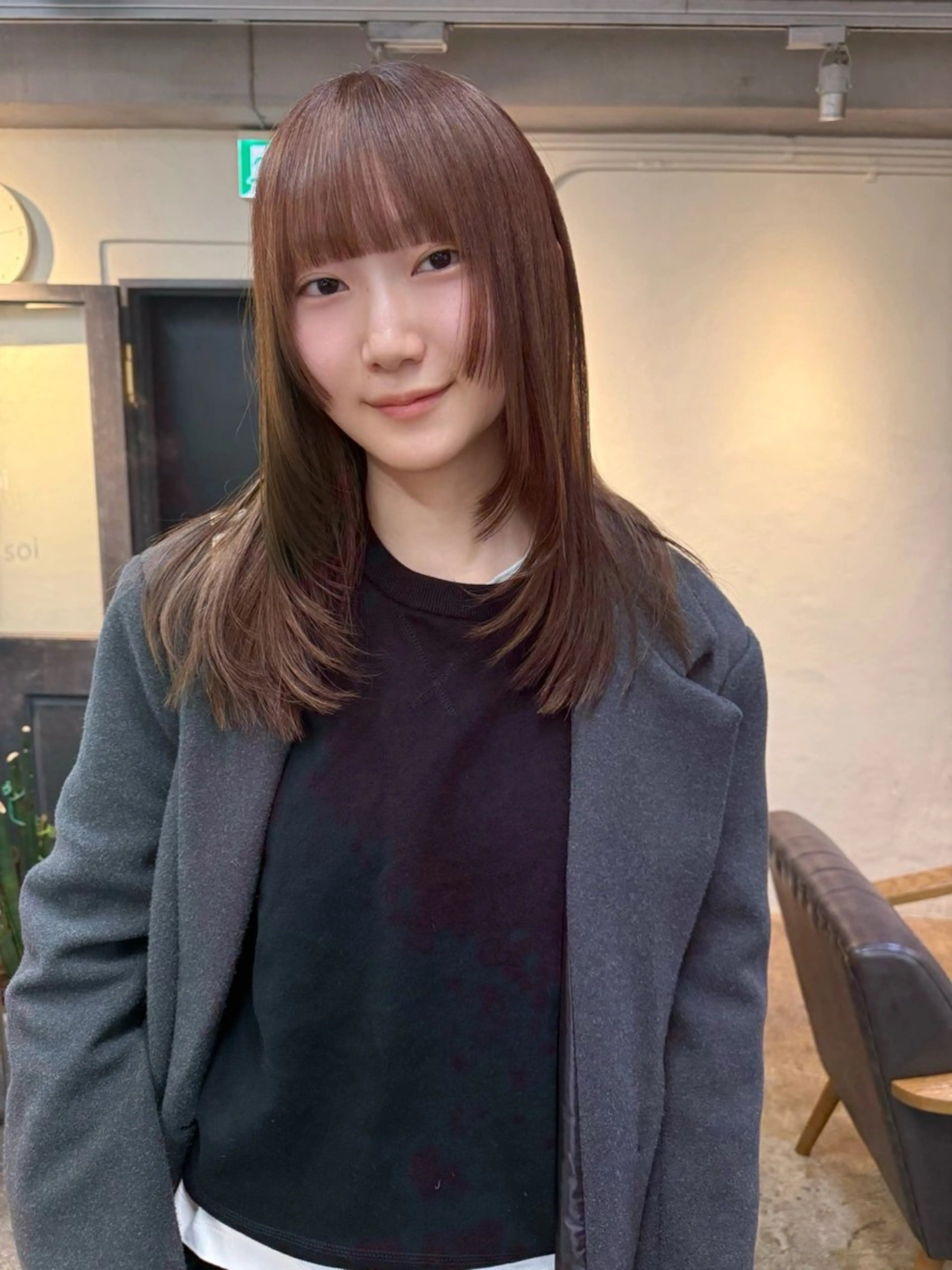 ミディアム カラー ブラウンカラー オレンジ オレンジブラウン レイヤーカット カット ヘアカラー トリートメント 森貴裕/ベージュ/ パーマ/オリーブのヘアスタイル