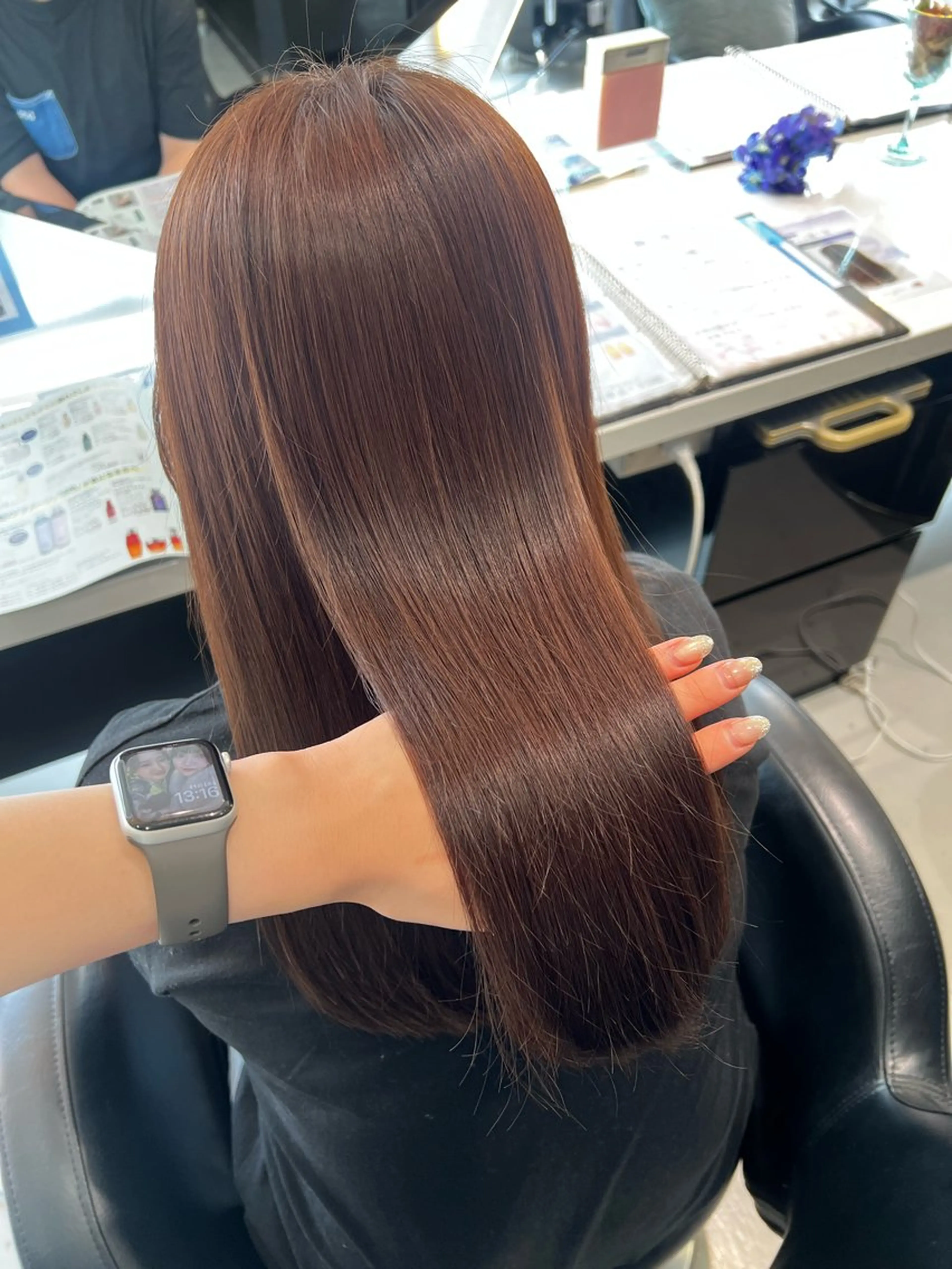 ロング カラー 韓国風顔まわり/ベー ジュ/マツエク♡美咲のヘアスタイル