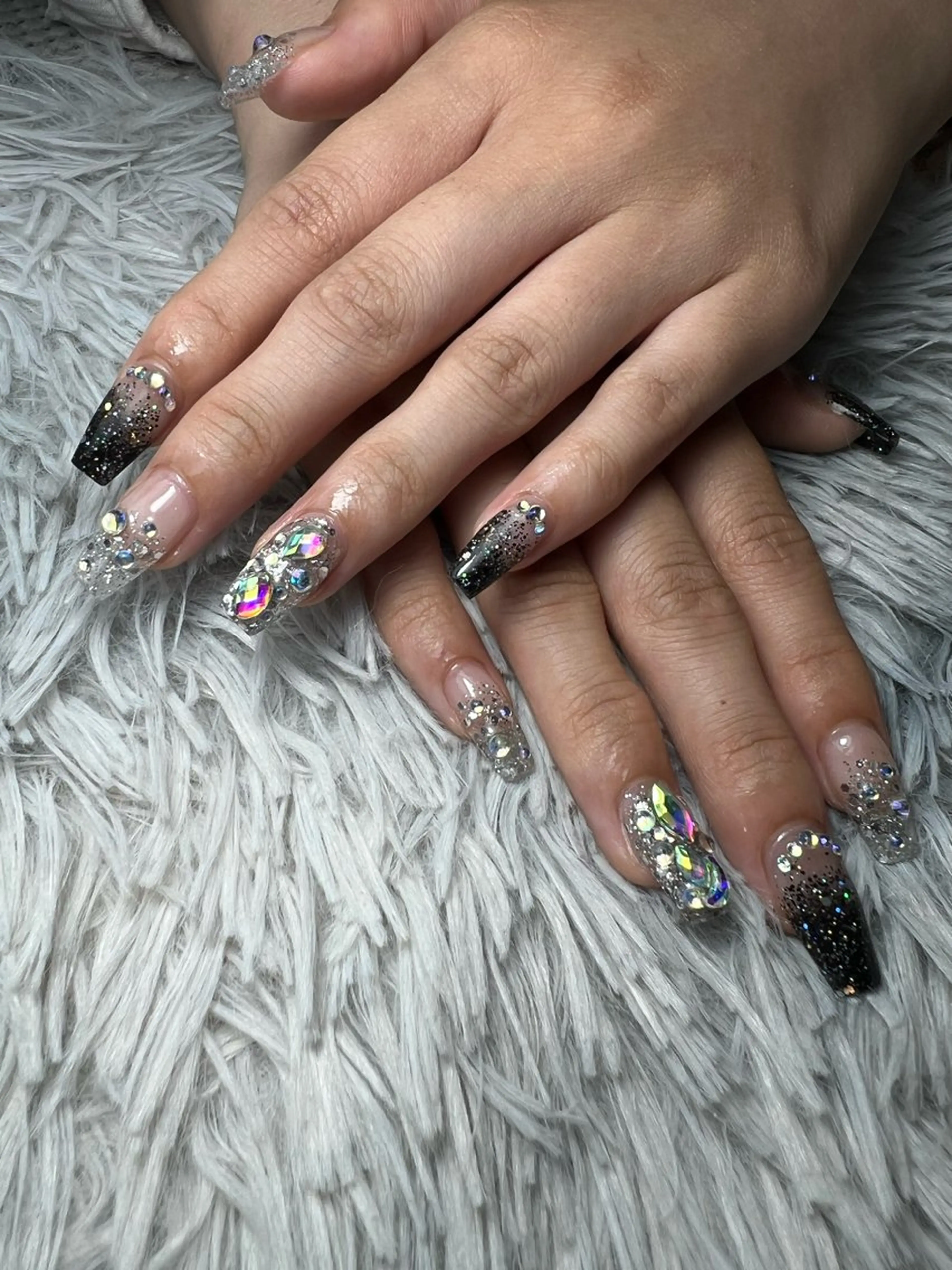 ネイル ラメ(グリッター) ラメグラデーション スカルプネイル ハンドネイル シェヌネイル JURAのネイルデザイン