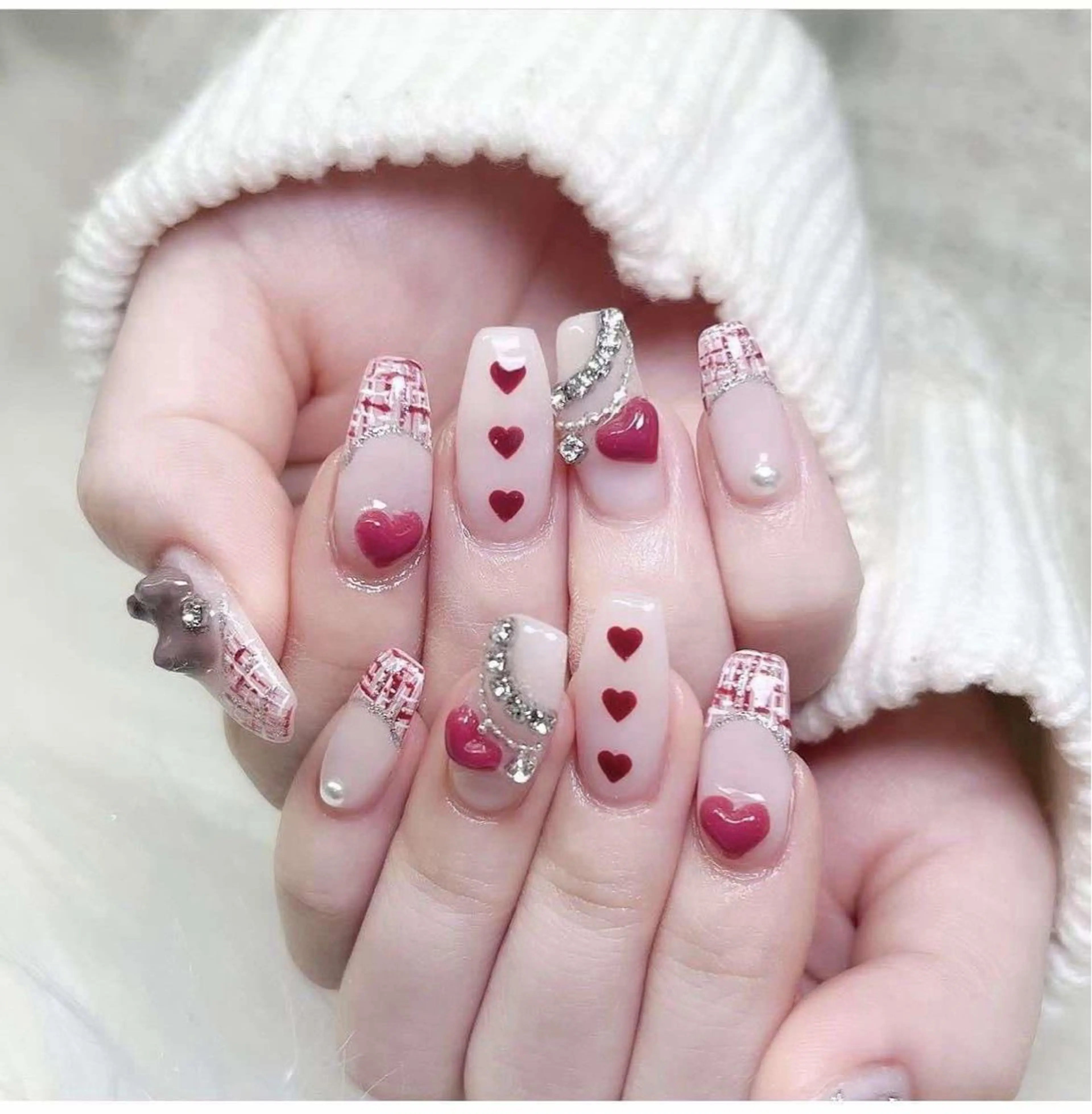 ネイル 長さ出し グラデーション キラキラネイル マグネットネイル ミラーネイル Lee Nails チップ長さだし専門店のネイルデザイン